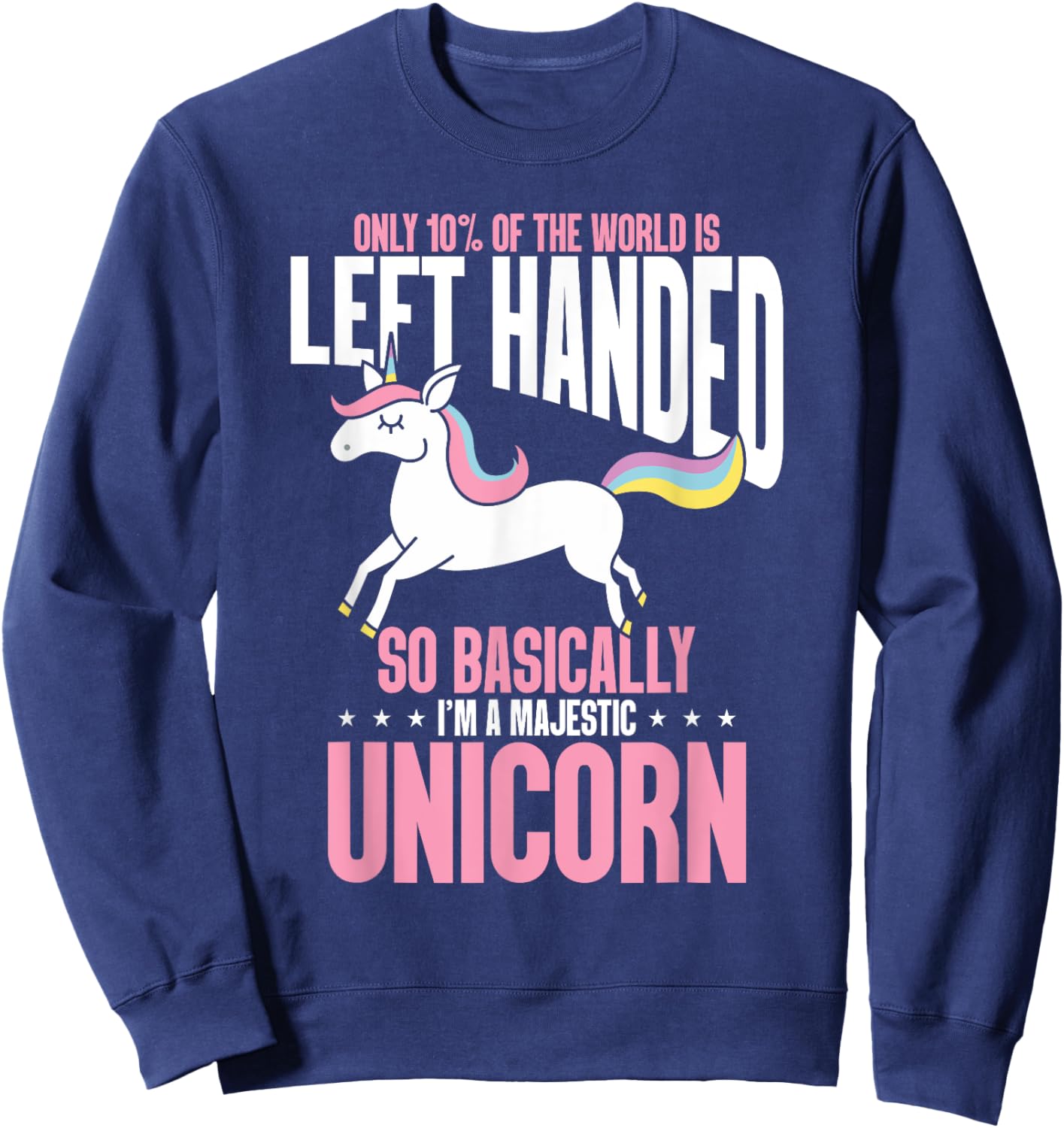 Funny Left Handed So Basically I'm a Majestic Unicorn Sweatshirt - Sweatshirt | Navy