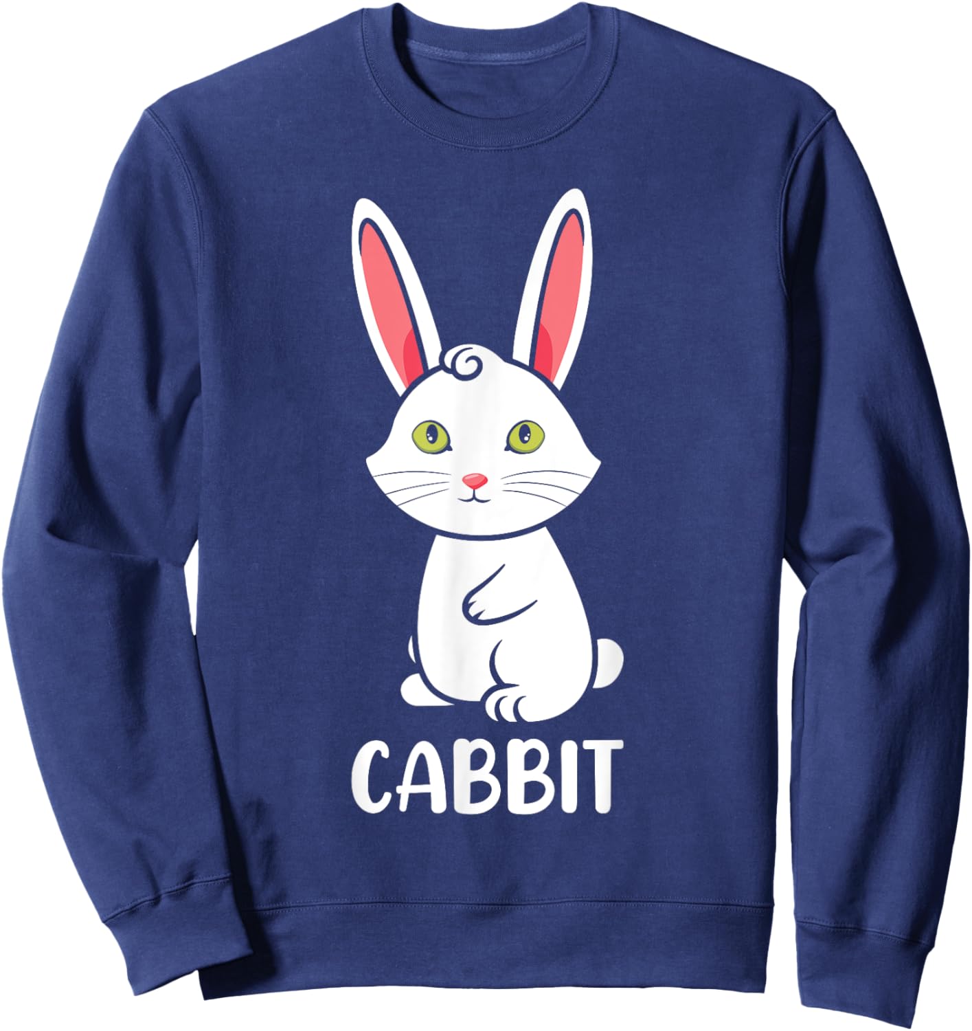 Lovely cat holder clothing cat rabbit lover cabbit Men Women Sweatshirt - Sweatshirt | Navy