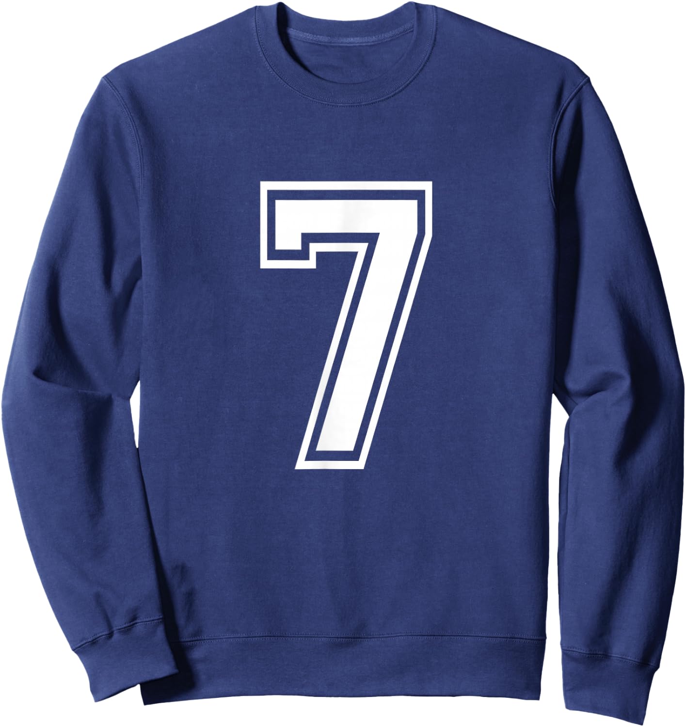 Number 7 Front + Back Varsity Sports Team 7th Birthday Sweatshirt - Sweatshirt | Navy