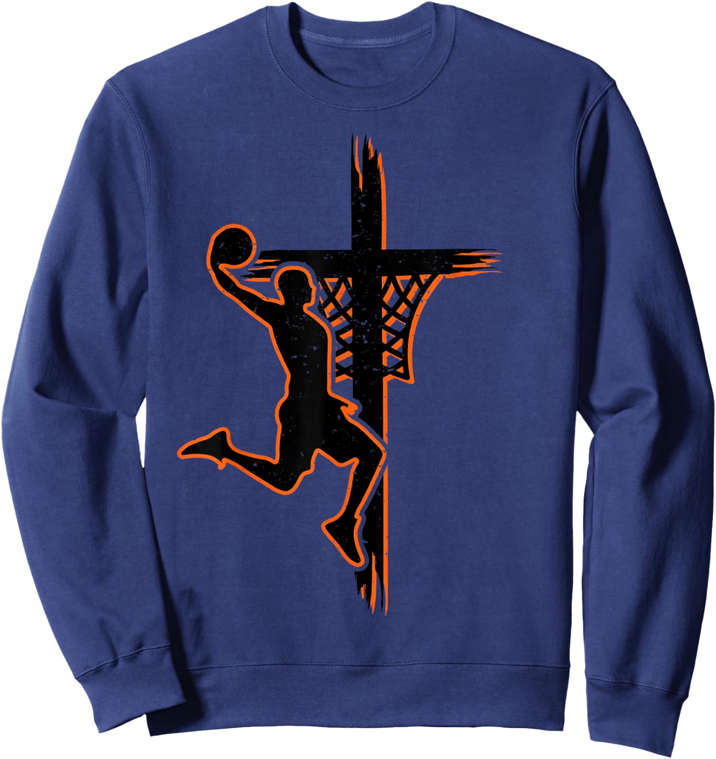Christian basketball jesus christ basketball religious funny Sweatshirt - Sweatshirt | Navy