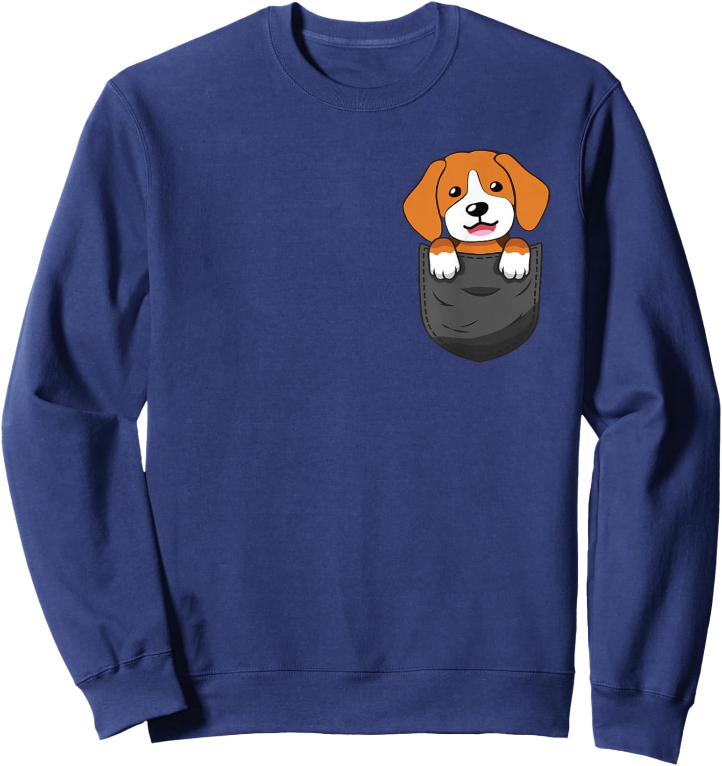 Beagle Dog In Pocket - Dog Trainer Animal Lover Puppy Lover Women Kids Sweatshirt - Sweatshirt | Navy