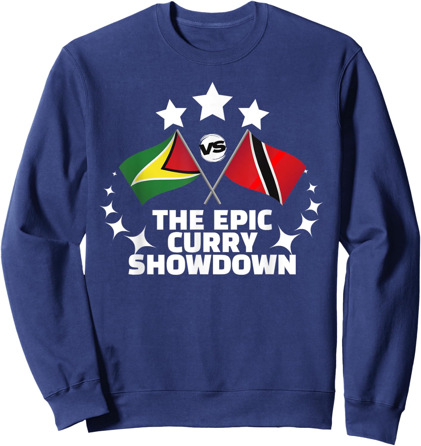 Guyana vs Trinidad - The Epic Curry Showdown Funny Cricket Sweatshirt - Sweatshirt | Navy