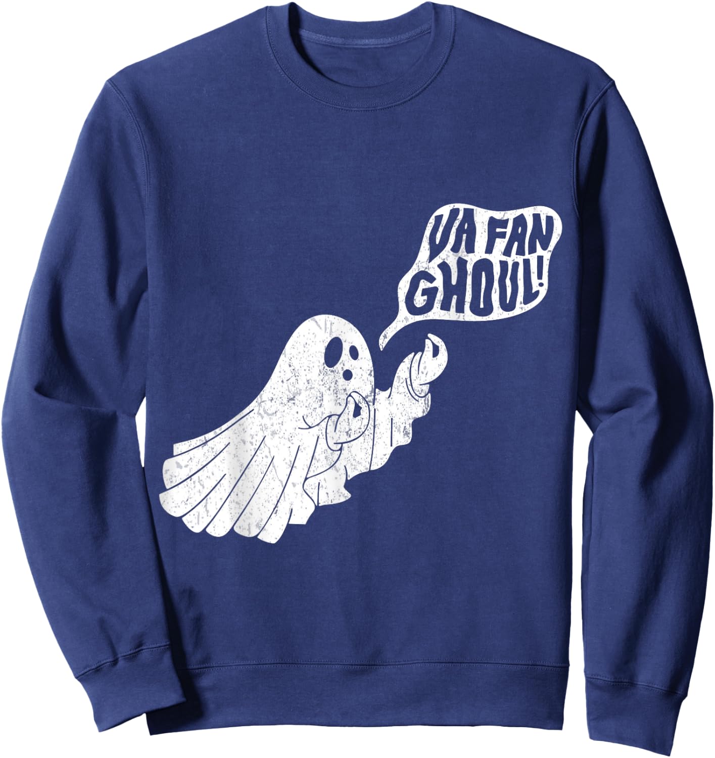 VA Fan Ghoul Funny Italian Ghost Halloween Sweatshirt - Sweatshirt | Navy
