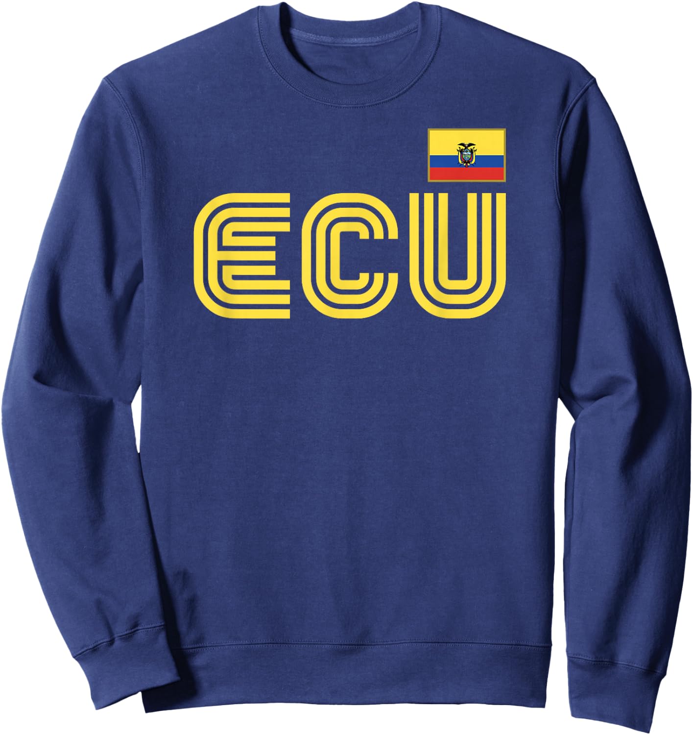 Ecuador Flag Retro International Country Ecuadorian Pride Sweatshirt - Sweatshirt | Navy