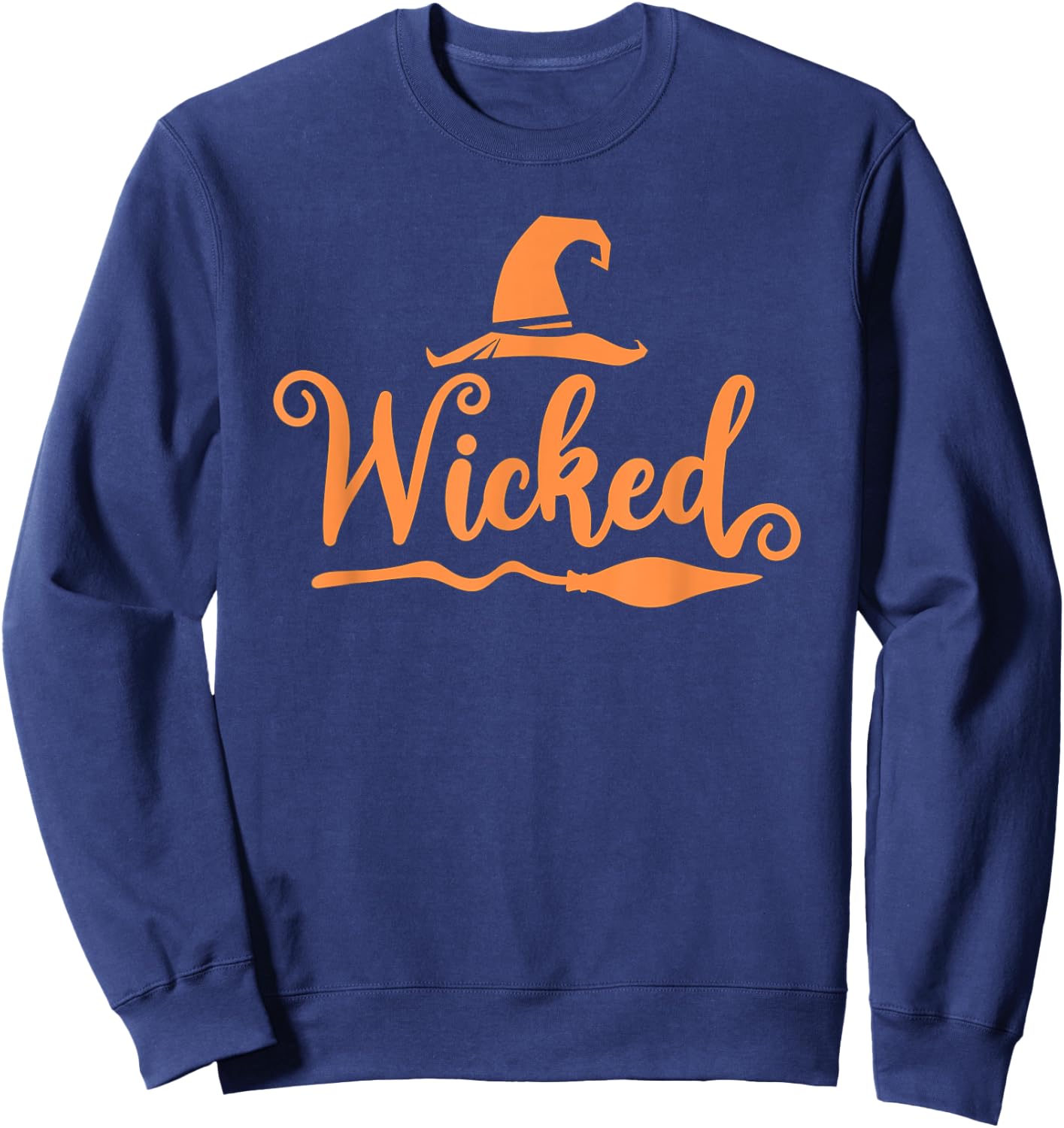 Wicked with Witch Hat in orange Halloween Sweatshirt - Sweatshirt | Navy