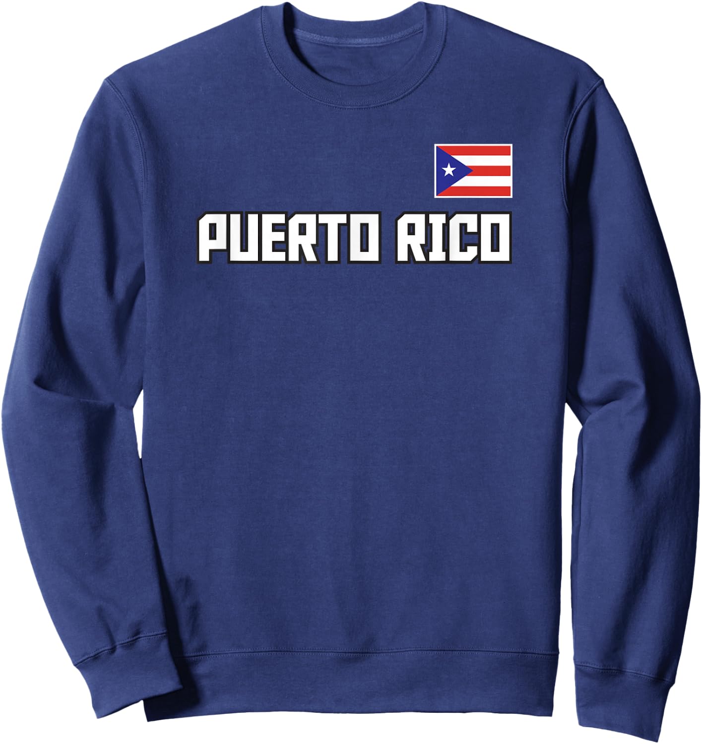 Puerto Rico Flag Puerto Rican Pride Athletic Style Country Sweatshirt - Sweatshirt | Navy