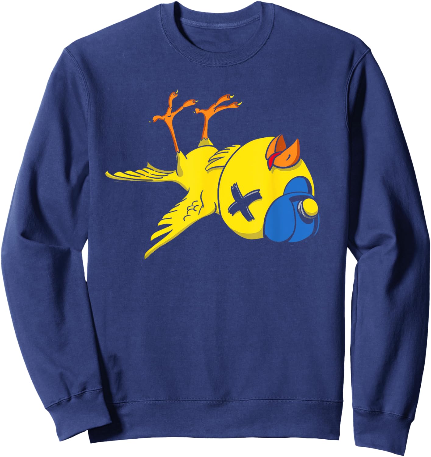 Canary in a Coal Mine Funny Bird & Miner Hard Hat Sweatshirt - Sweatshirt | Navy