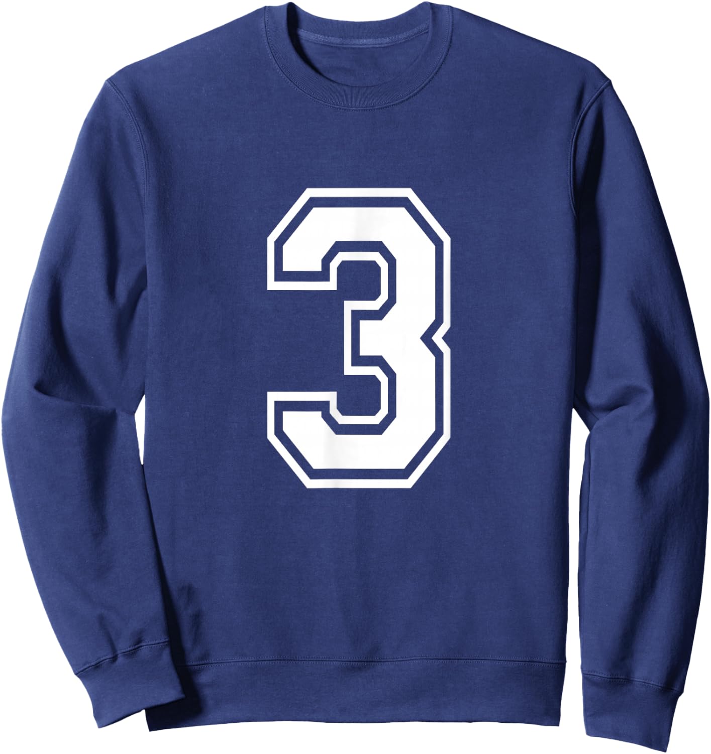 Number 3 Varsity Sports Team Jersey 3rd Birthday 3 Years Sweatshirt - Sweatshirt | Navy