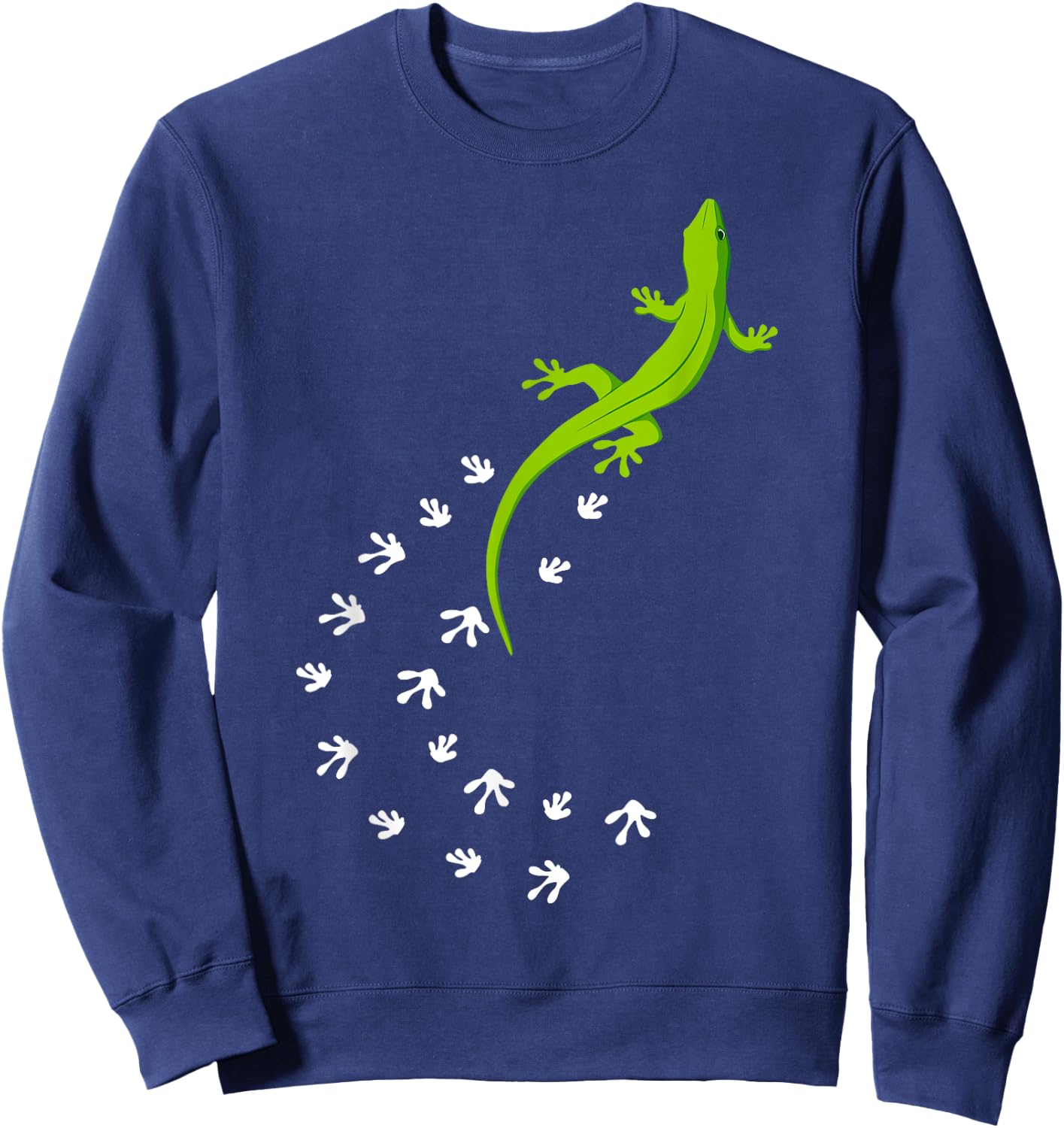 Cool Lizard Design Women Gecko Pet Animal Creature Sweatshirt - Sweatshirt | Navy