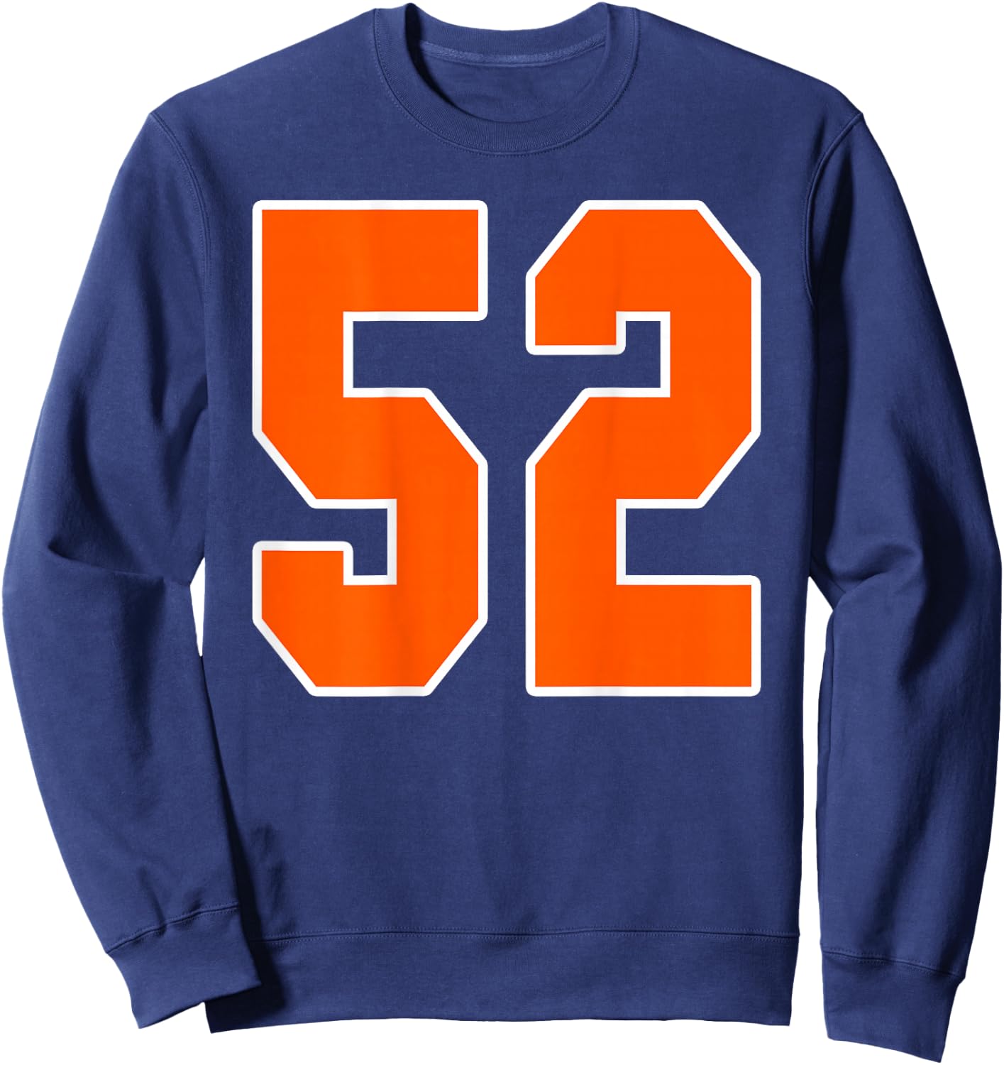 Back Print Orange Sports Block Number 52 For Sports Team Sweatshirt - Sweatshirt | Navy