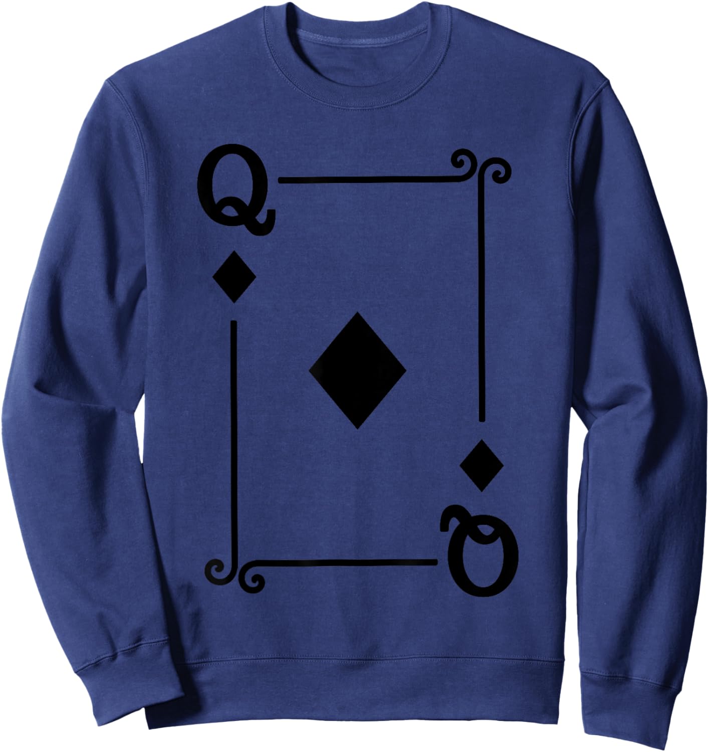 Playing Cards Costume - Queen Diamonds Card - Queen Card Sweatshirt - Sweatshirt | Navy