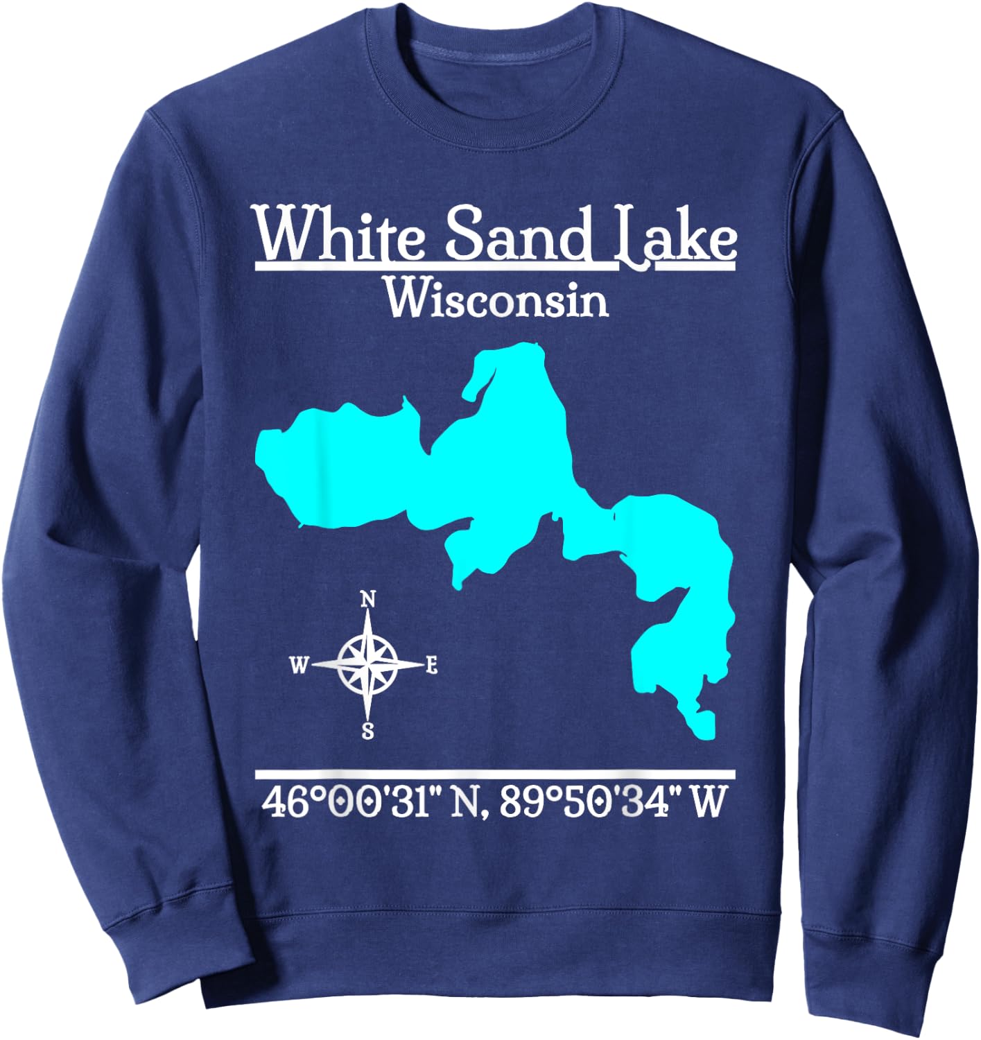 White Sand Lake, Wisconsin Sweatshirt - Sweatshirt | Navy