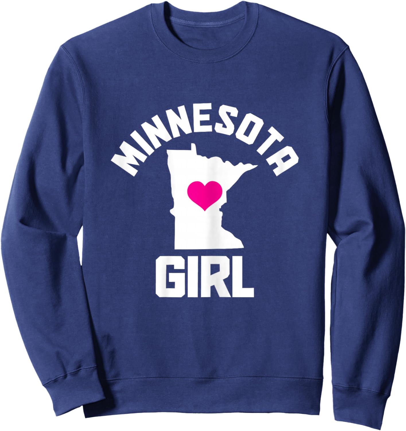 Minnesota Heart State Map for Girls Sweatshirt - Sweatshirt | Navy