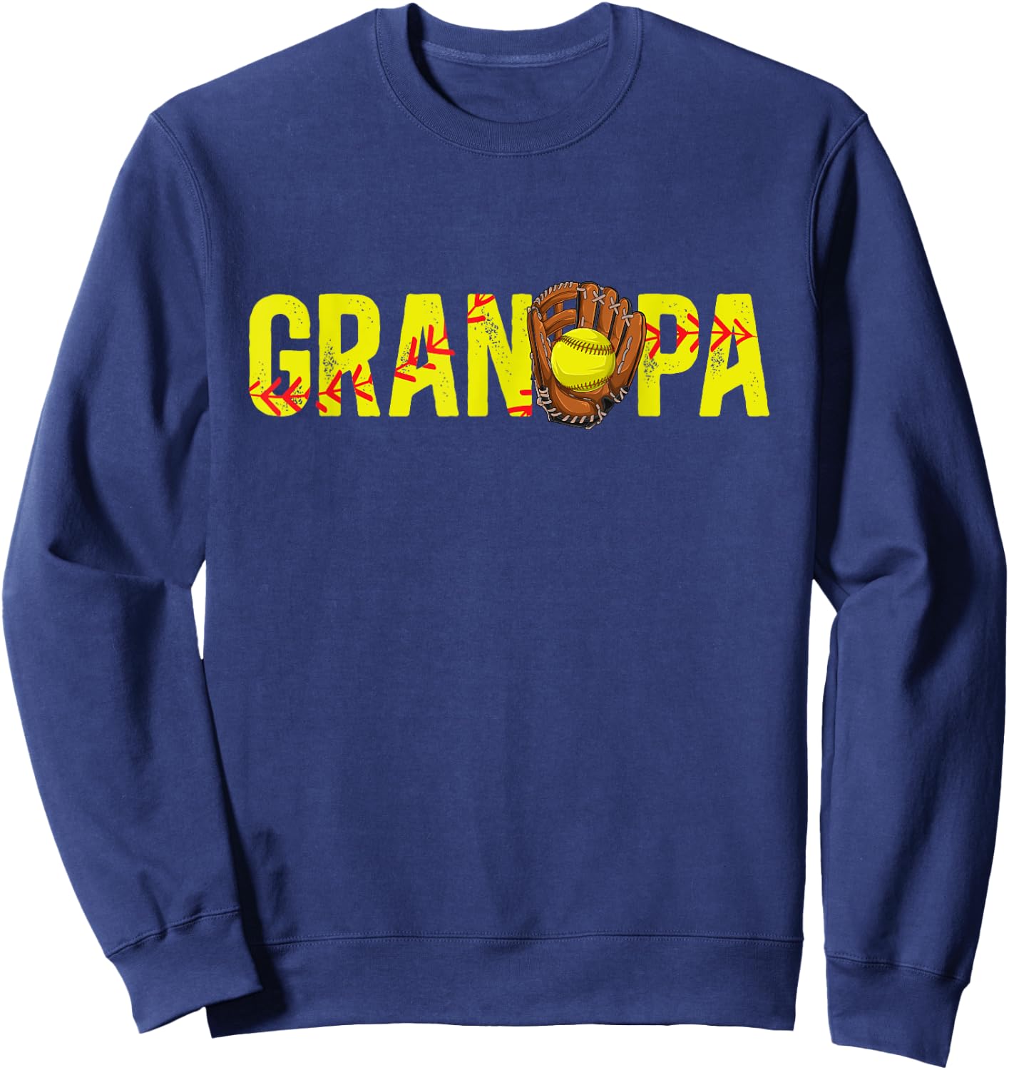 Grandpa Softball Grandpa Softball Player Grandfather Sweatshirt - Sweatshirt | Navy