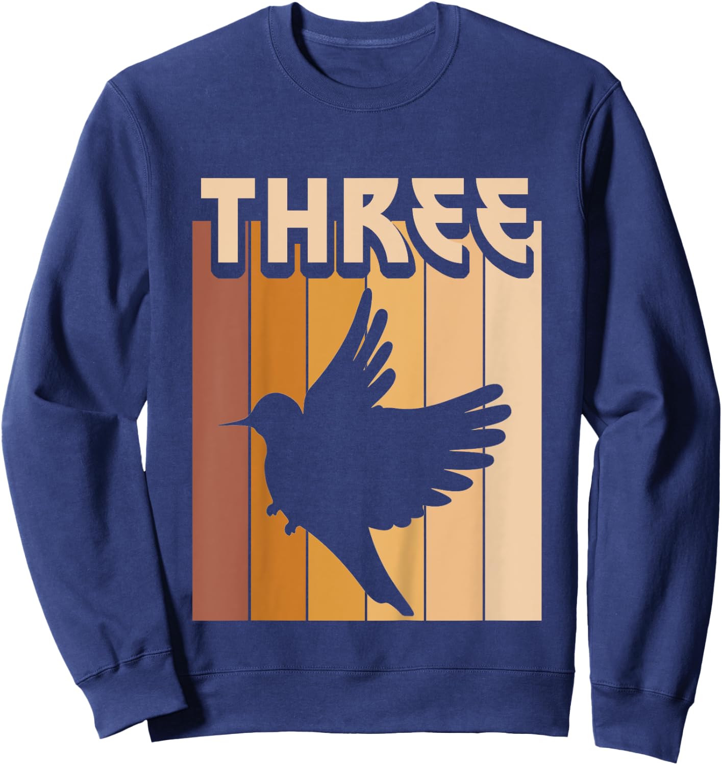 Kids 3 Year Old Bird Birthday Boy Girl 3rd Birthday Birds Sweatshirt - Sweatshirt | Navy