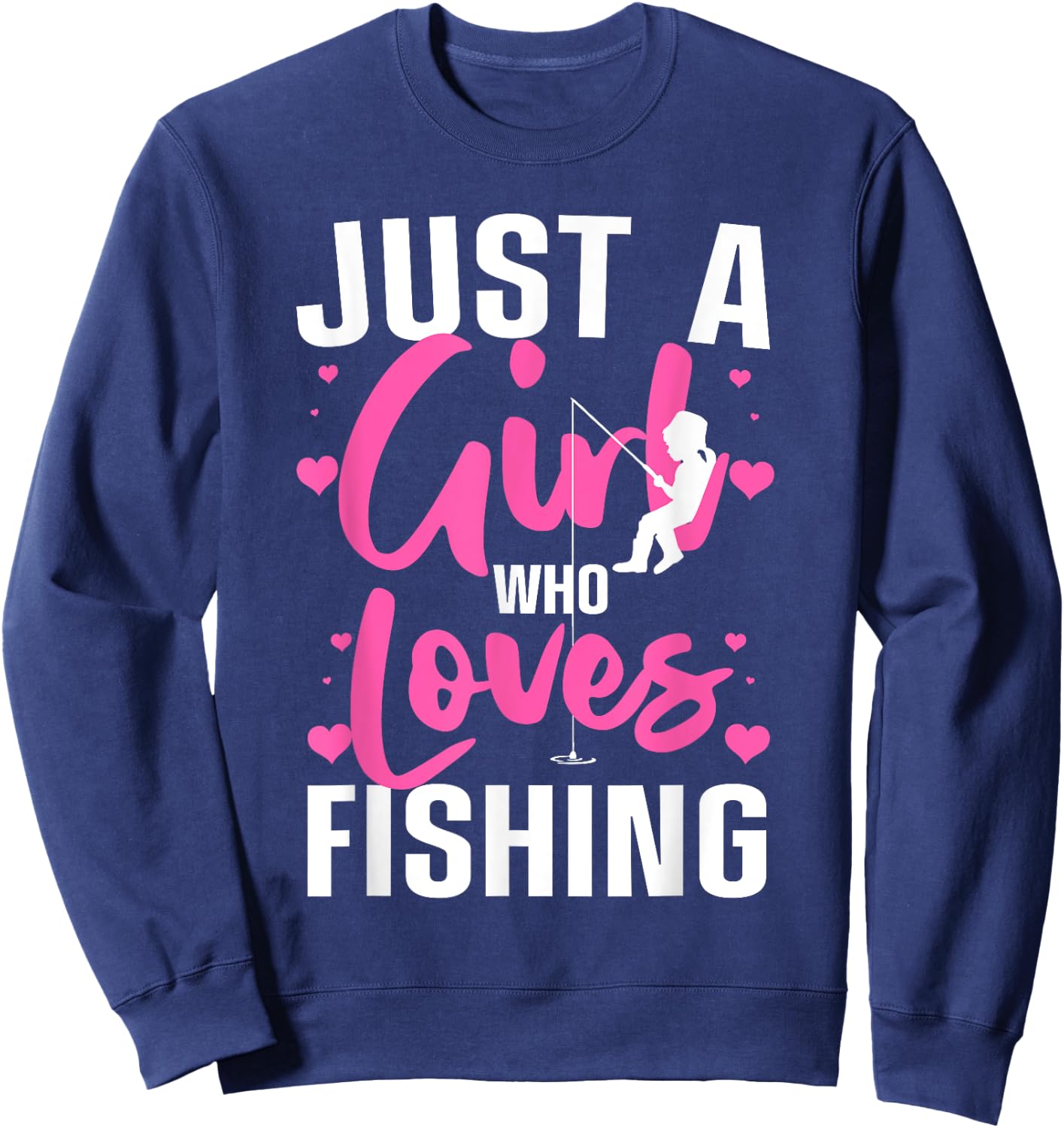 Funny Fishing Design For Girls Women Kids Angler Fish Lover Sweatshirt - Sweatshirt | Navy