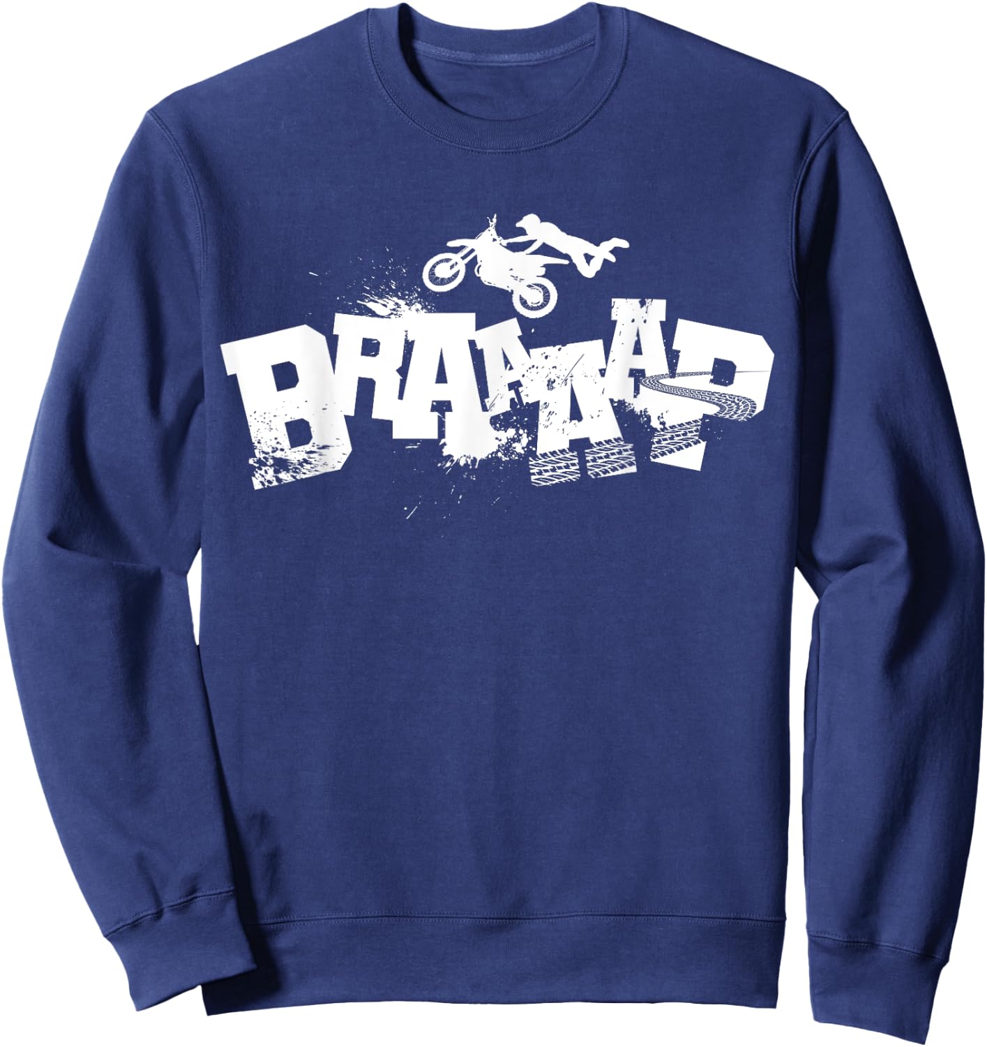 Braaap | Dirt Biking | Boys Dirt Bike Sweatshirt - Sweatshirt | Navy