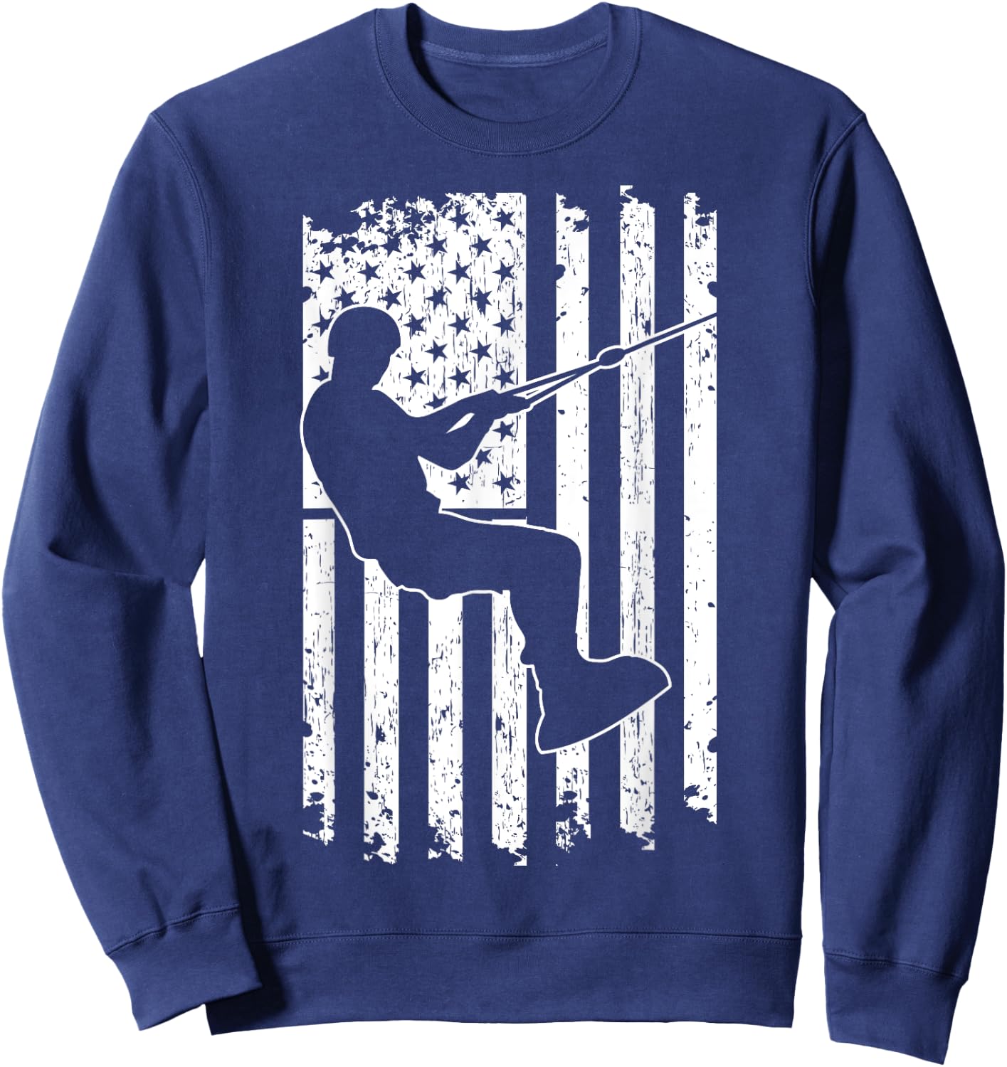 Wakeboarding Silhouette USA Flag Waterskiing Wakeboarder Kids Men Sweatshirt - Sweatshirt | Navy