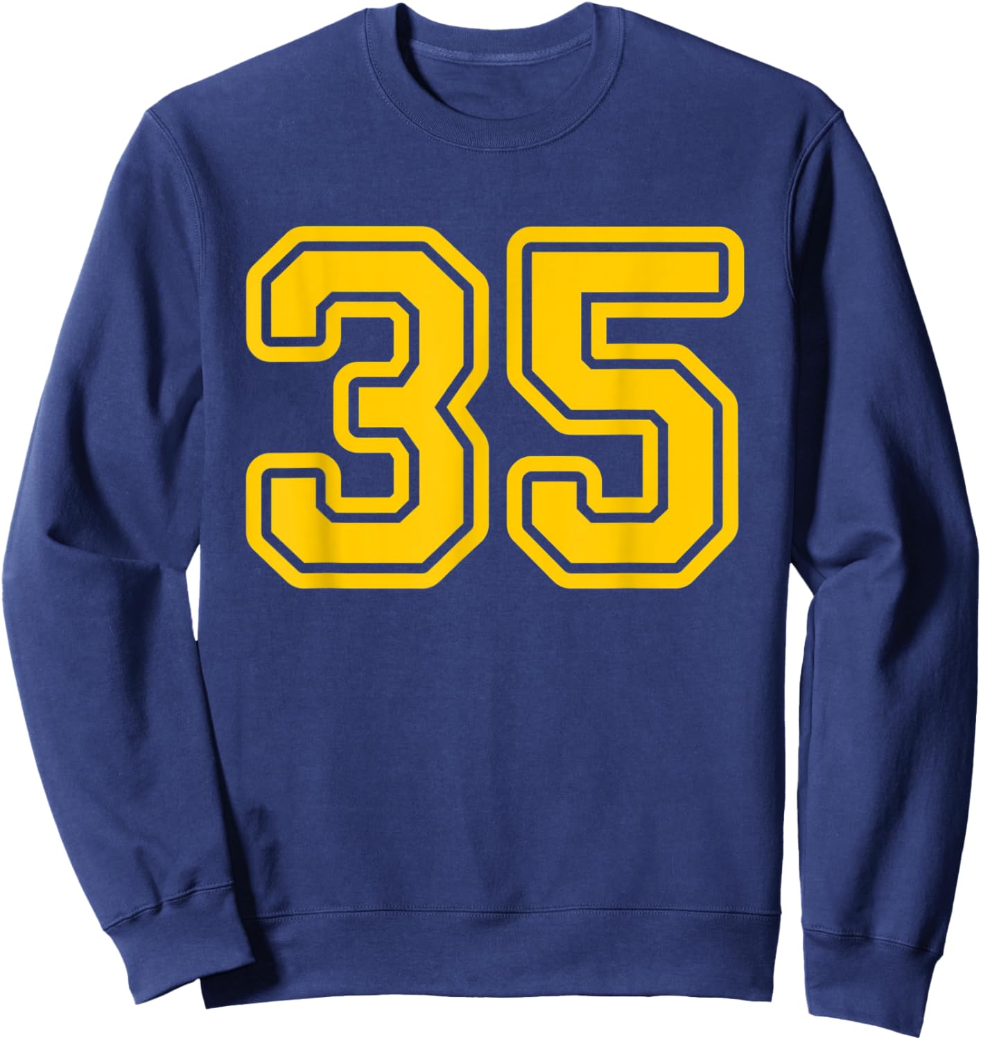 Jersey #35 Golden Yellow Sports Team Jersey Number 35 Sweatshirt - Sweatshirt | Navy