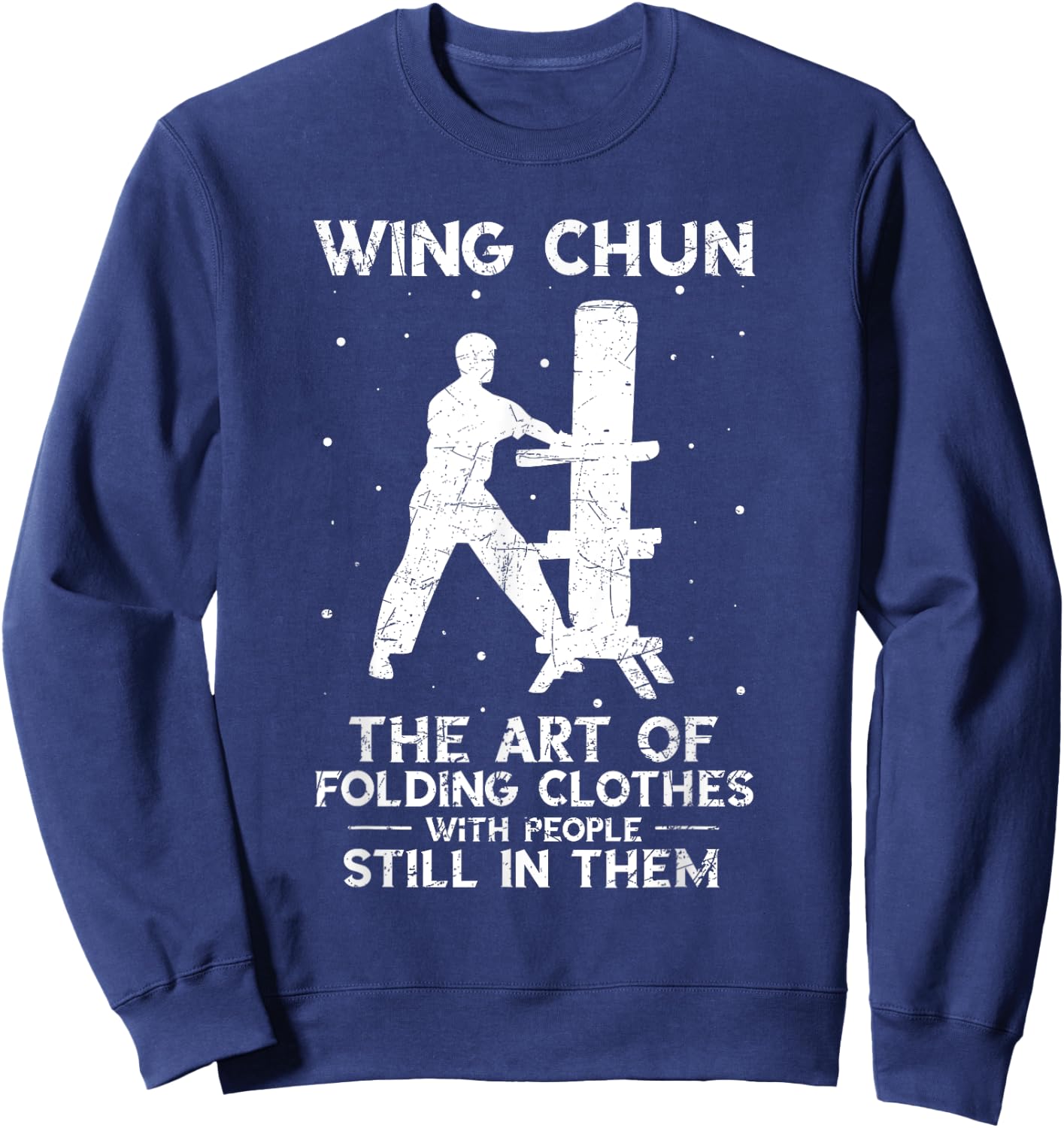 Wing Chun Vintage The Art of Folding Clothes Kung Fu Sweatshirt - Sweatshirt | Navy