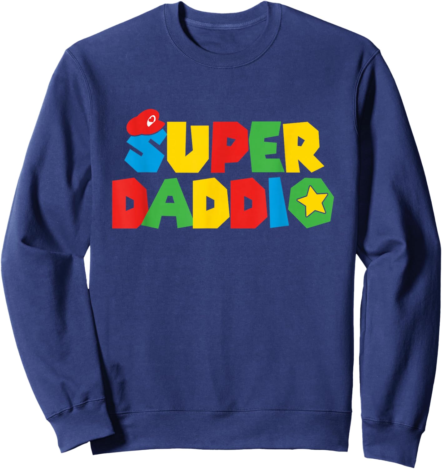 Super Gamer Dad Unleashed Celebrating Fatherly Powers Sweatshirt - Sweatshirt | Navy