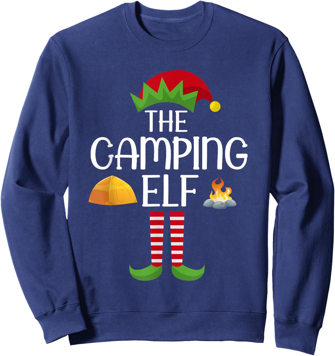 Elf Group Matching Family Christmas Costume The Camping ELF Sweatshirt - Sweatshirt | Navy