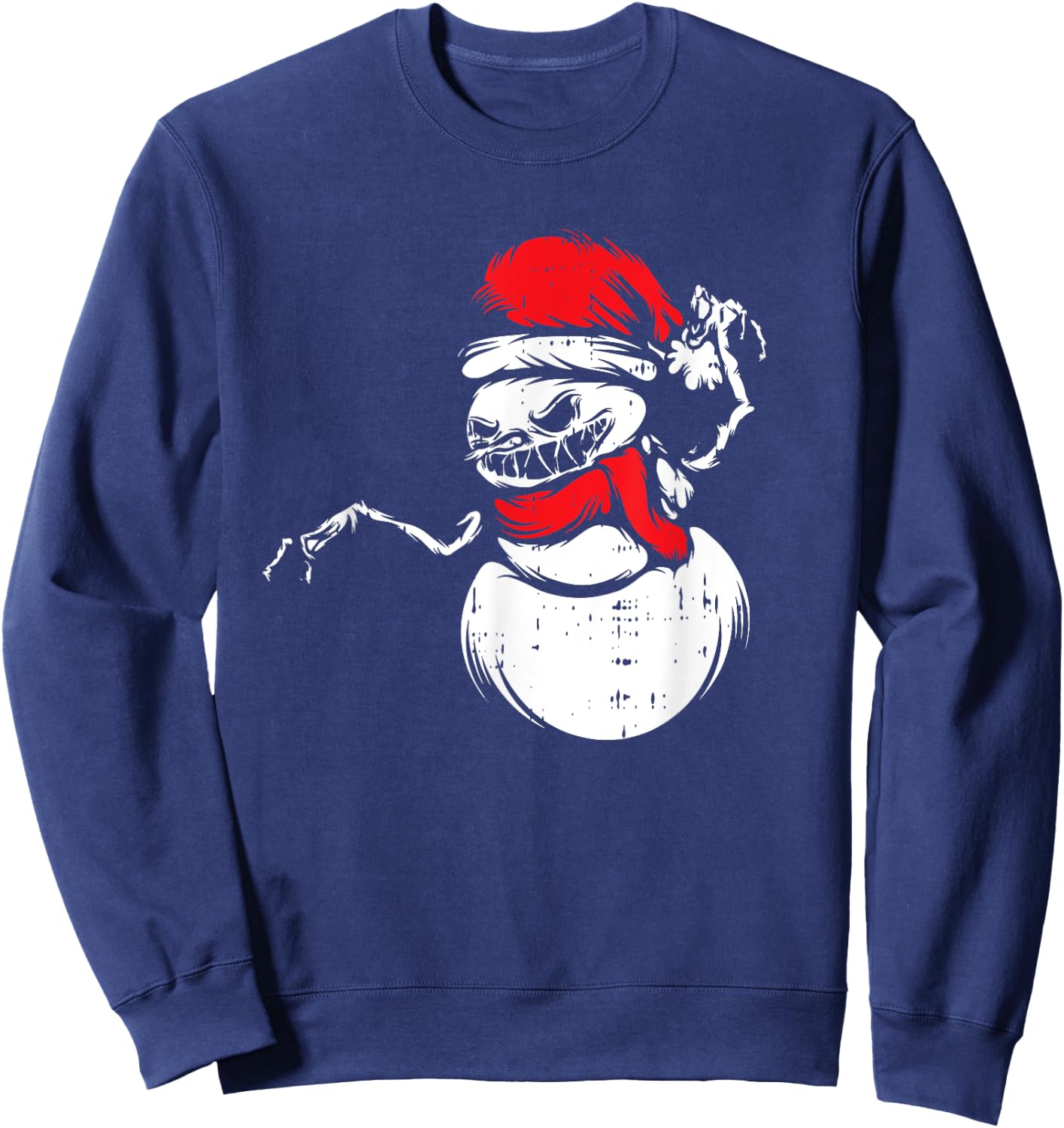 Monster Snowman Santa Hat Christmas Pajama X-Mas Winter Sweatshirt - Sweatshirt | Navy