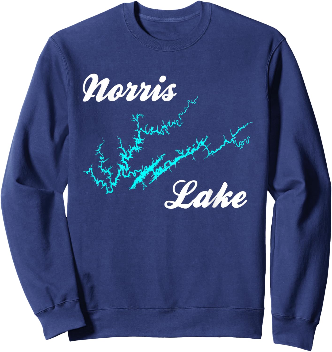 Minimalist Norris Lake, Tennessee Sweatshirt - Sweatshirt | Navy