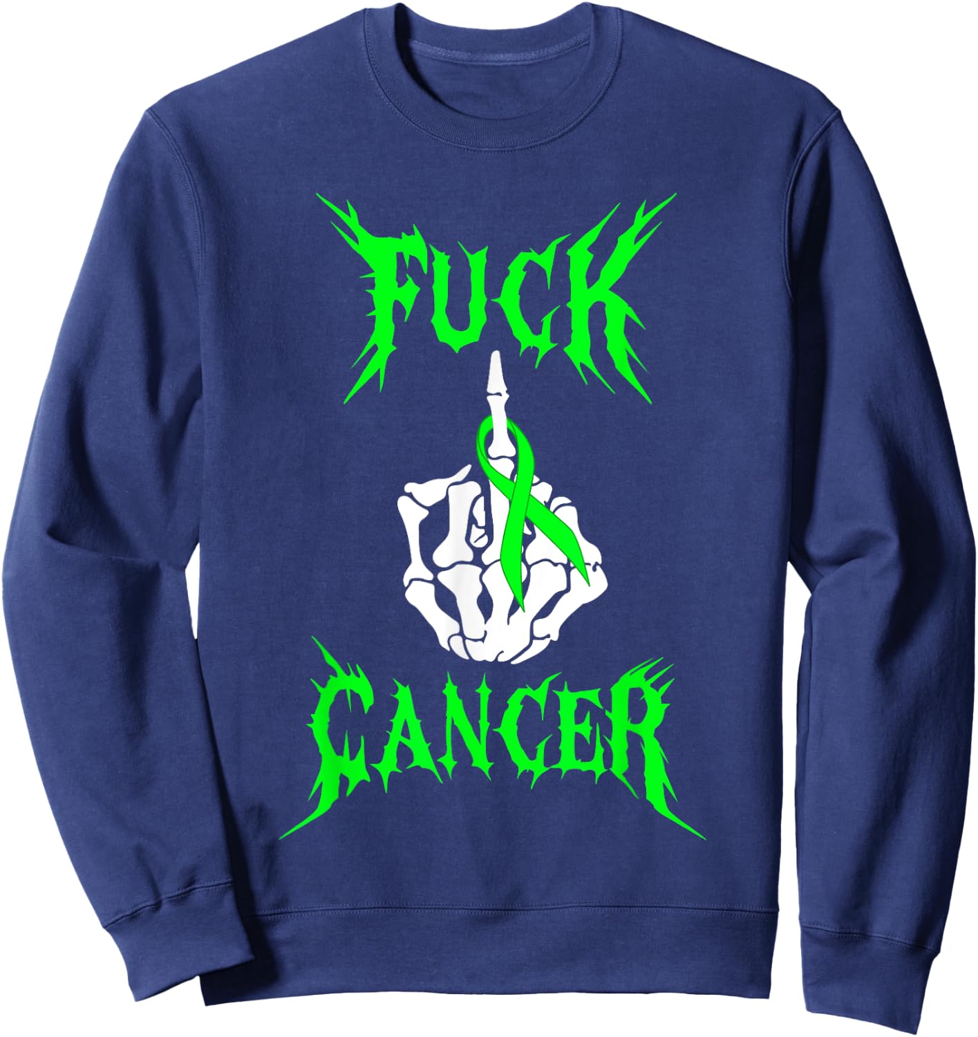 Fuck Cancer Rock Tattoos Warrior Non-Hodgkin Lymphoma Cancer Sweatshirt - Sweatshirt | Navy