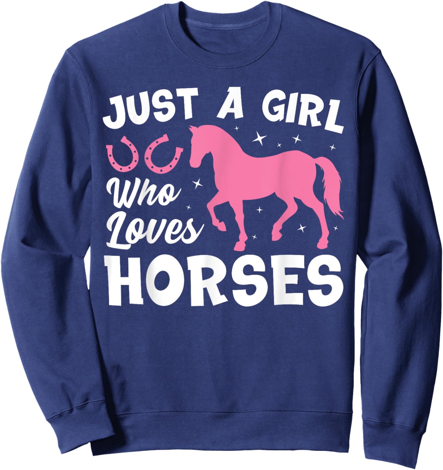 Cute Horse Design Girls Horse Riding Equestrian Sweatshirt - Sweatshirt | Navy