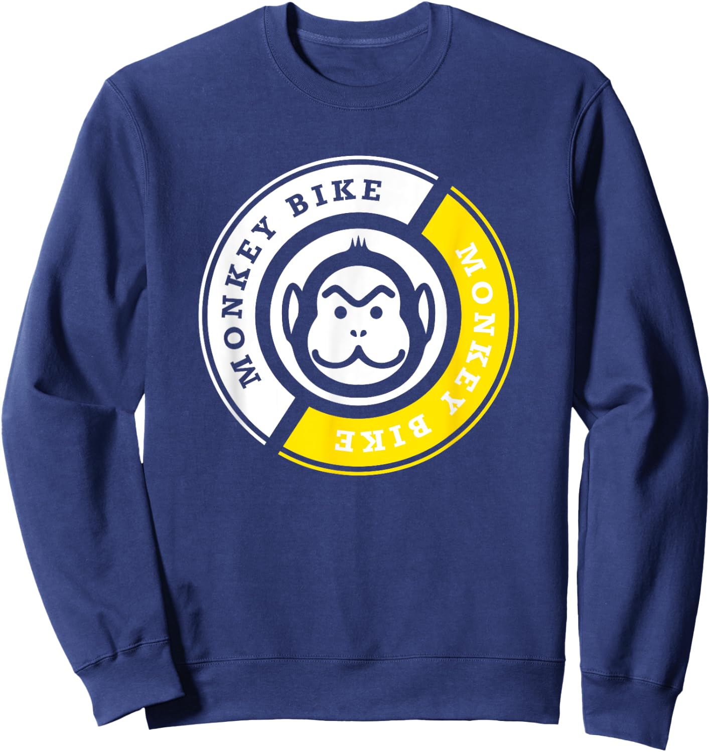 Monkey Bike Yellow Graphic Sweatshirt - Sweatshirt | Navy