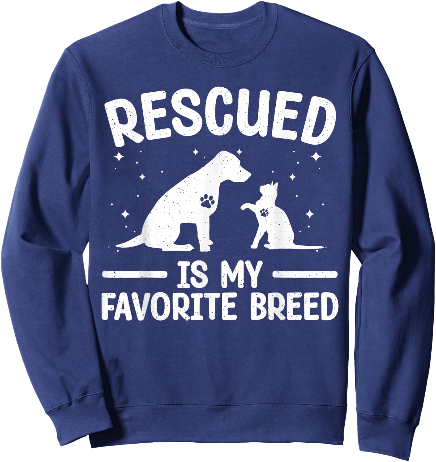 Animal Rescue Art Women Dog Cat Pet Rescuer Lover Sweatshirt - Sweatshirt | Navy