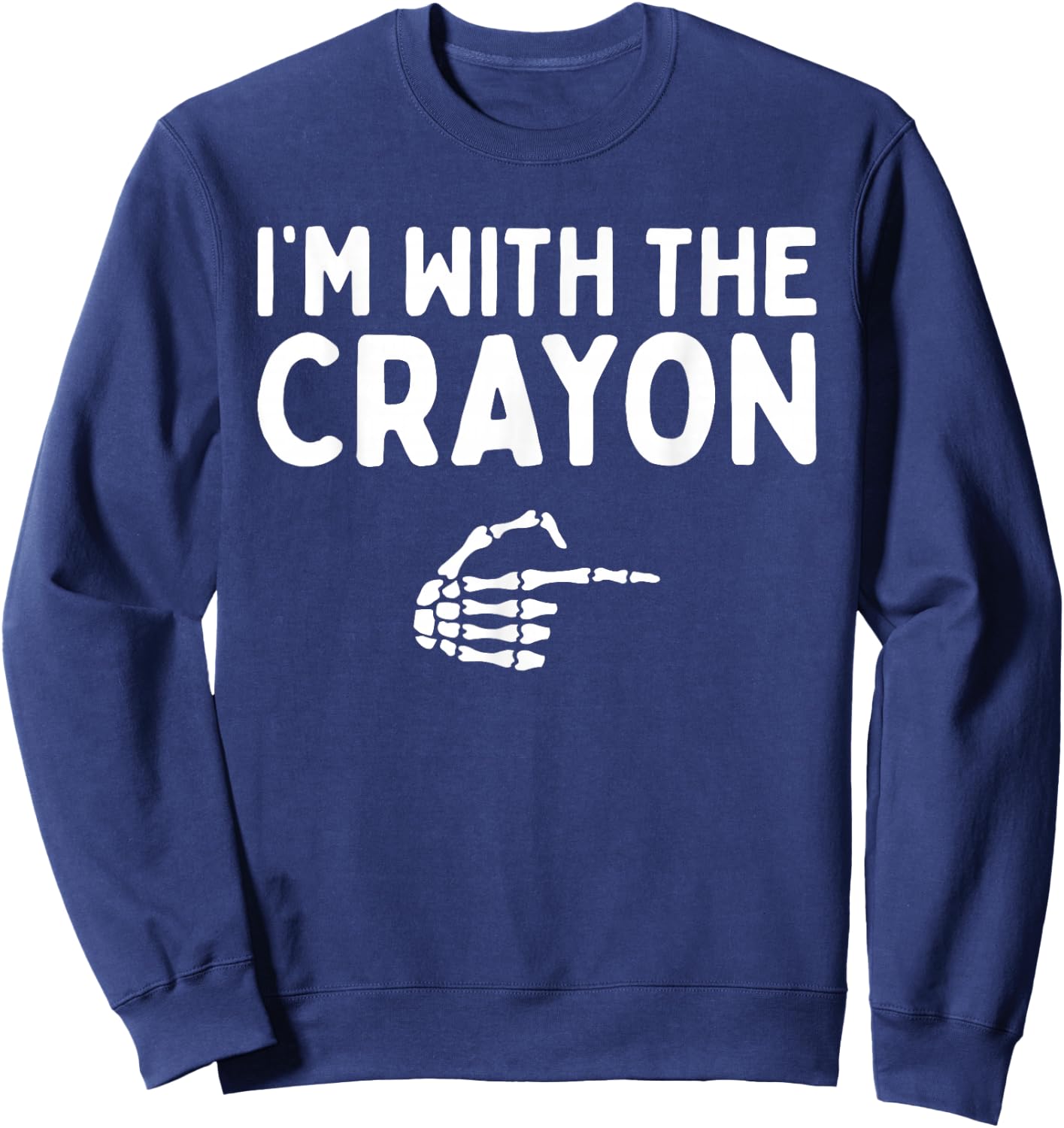 I'm With The Crayon Funny Halloween Costume Matching Couples Sweatshirt - Sweatshirt | Navy