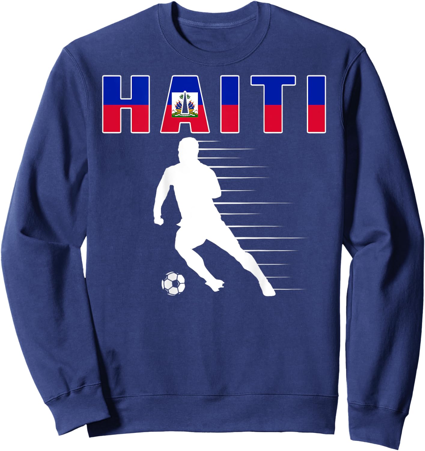 Haiti Soccer Lovers Jersey - Haitian Flag Football Players Sweatshirt - Sweatshirt | Navy