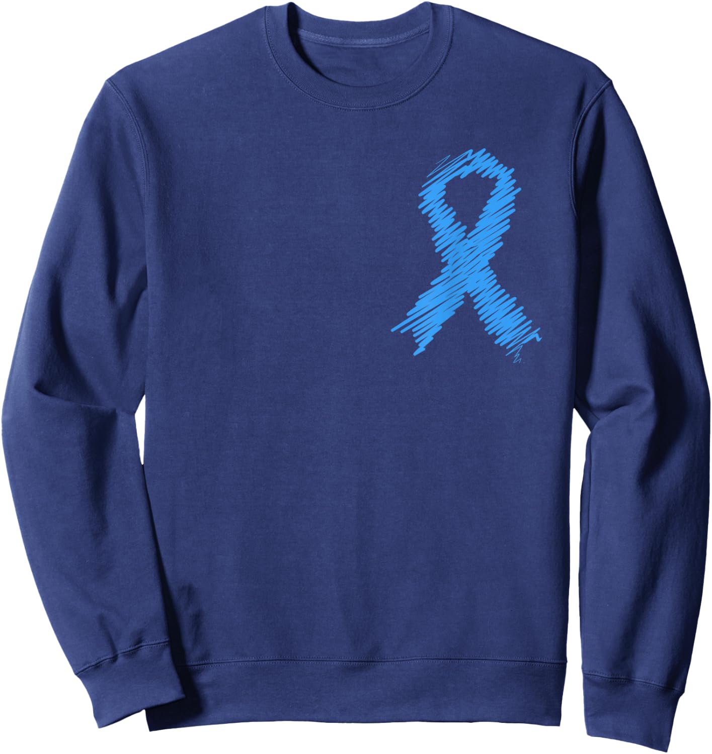 Diabetes Awareness Month Diabetic Blue Love Ribbon T1D T2D Sweatshirt - Sweatshirt | Navy