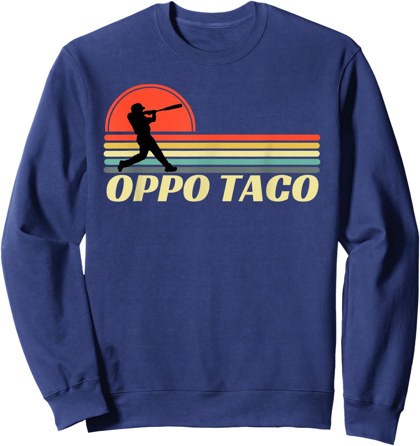 Retro Baseball Oppo Taco Home Run Sweatshirt - Sweatshirt | Navy