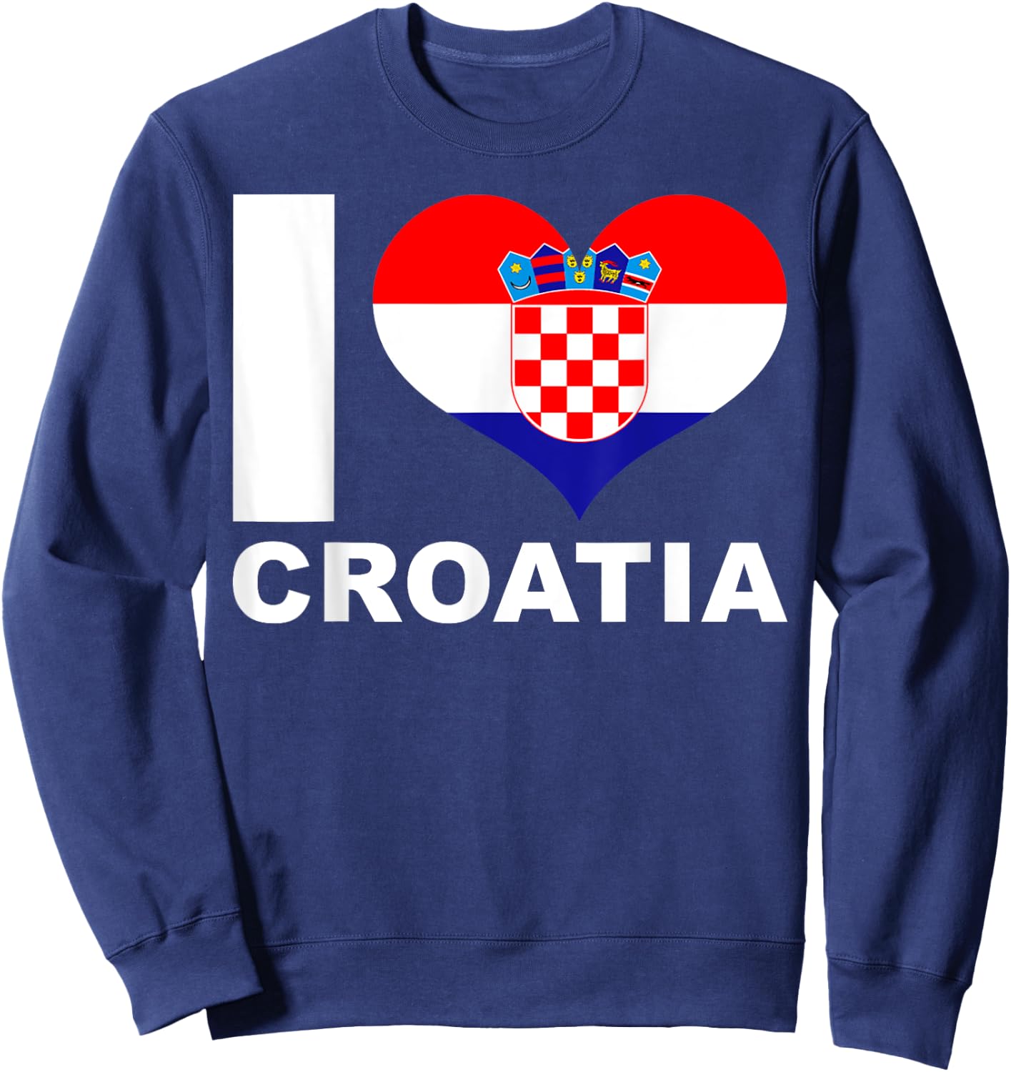 I Love Croatia - Heart Flag Croatia Sweatshirt - Sweatshirt | Navy