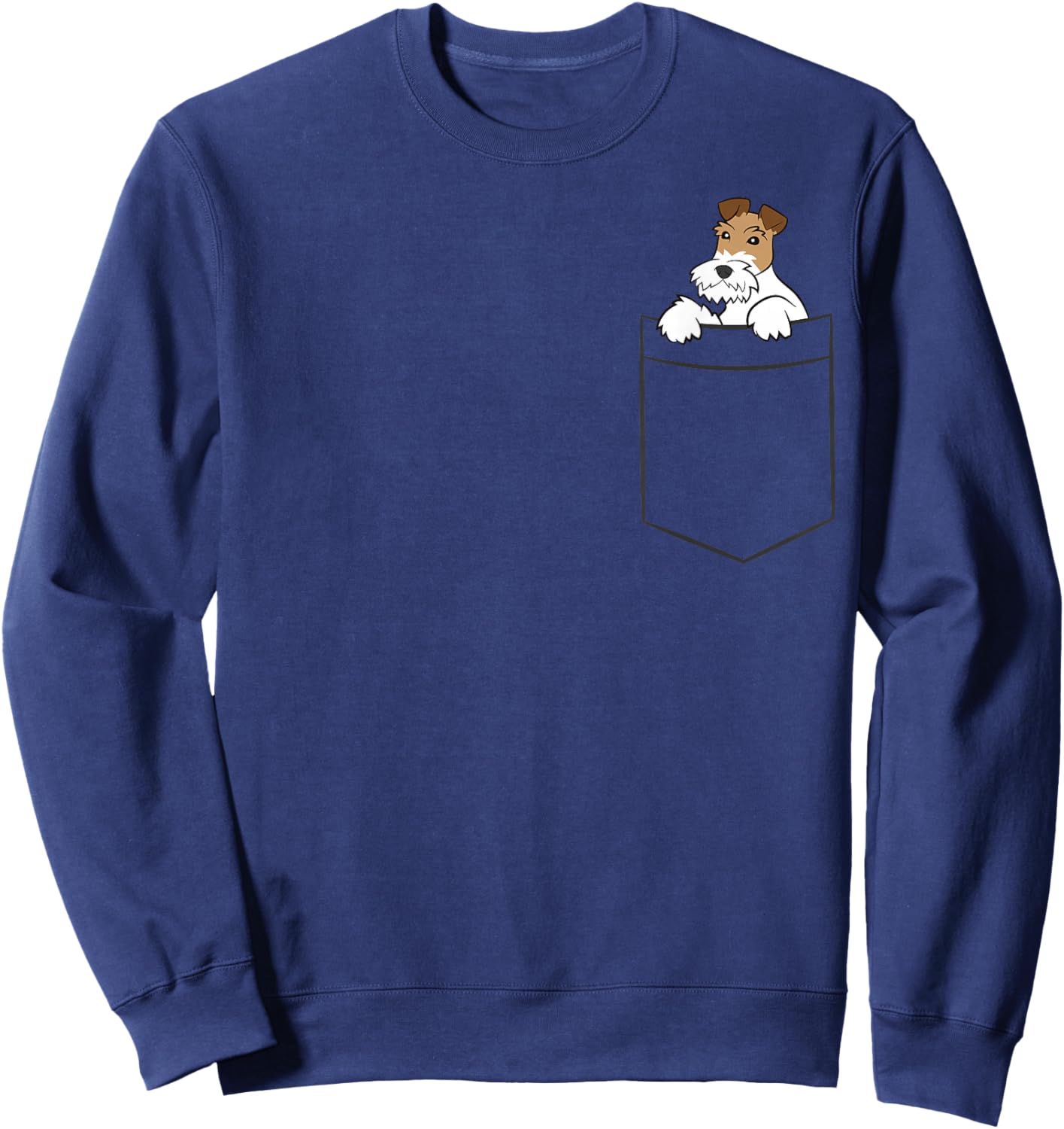 Wire Fox Terrier In The Pocket Cute Wire Fox Terrier Sweatshirt - Sweatshirt | Navy