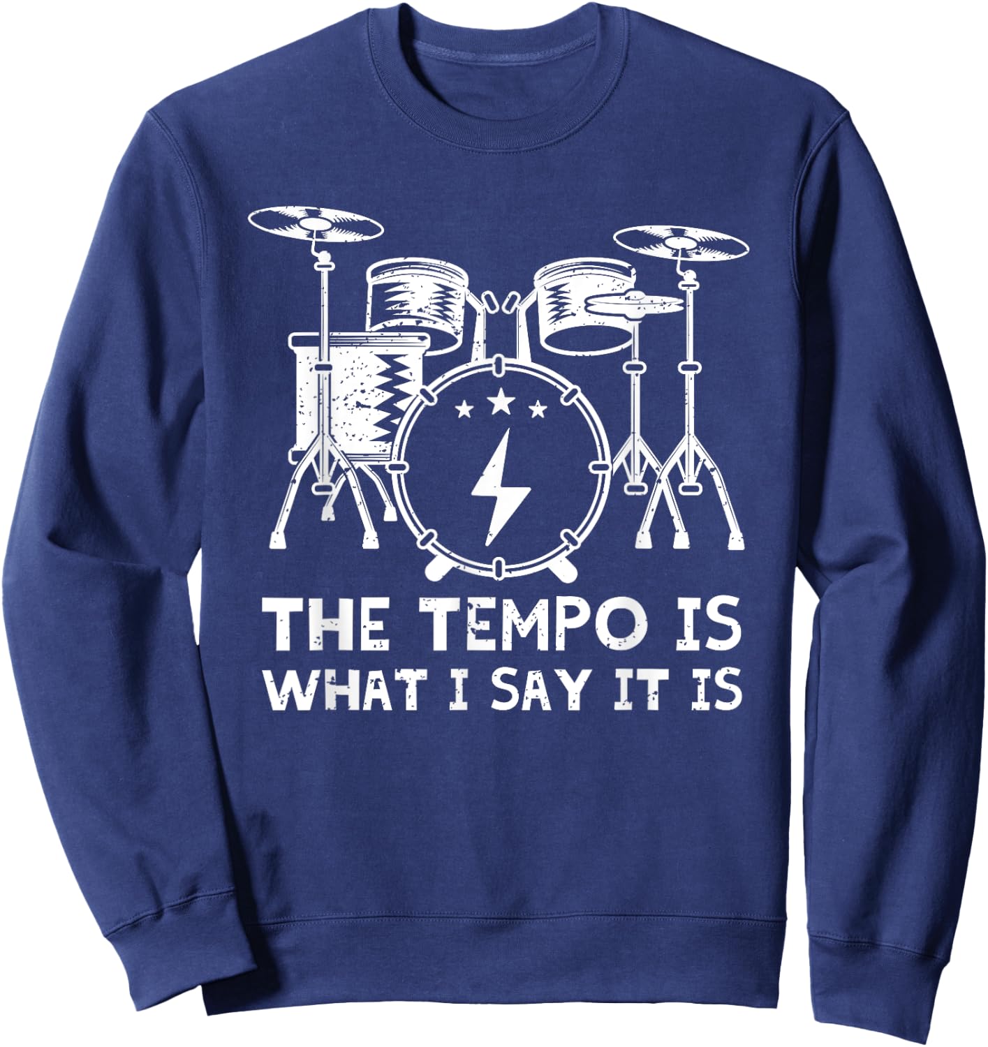 Best Drum Design Women Drummer Drum Kit Drumming Sweatshirt - Sweatshirt | Navy