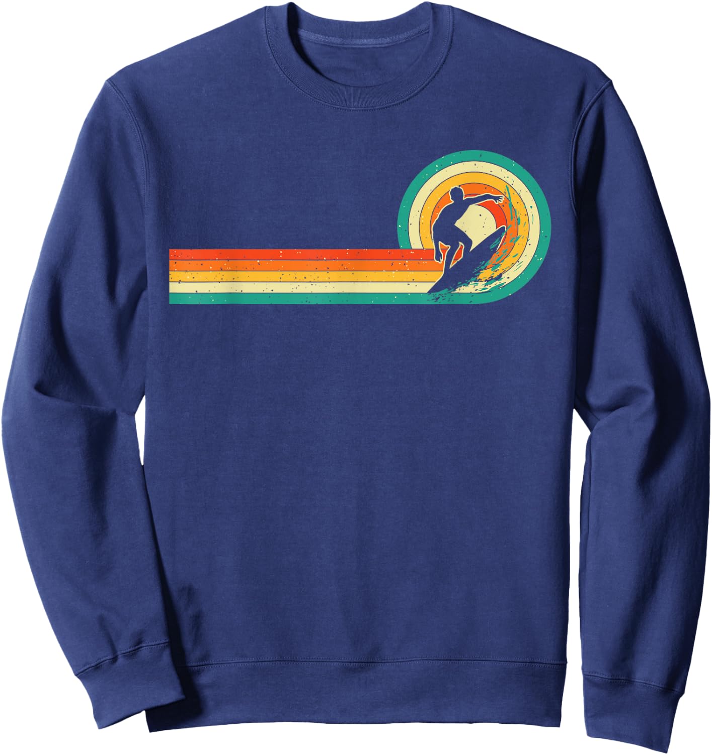 Retro Vintage Surfing Board Lover - Beach Surfboarder Waves Men Women Girls Kids Sweatshirt - Sweatshirt | Navy