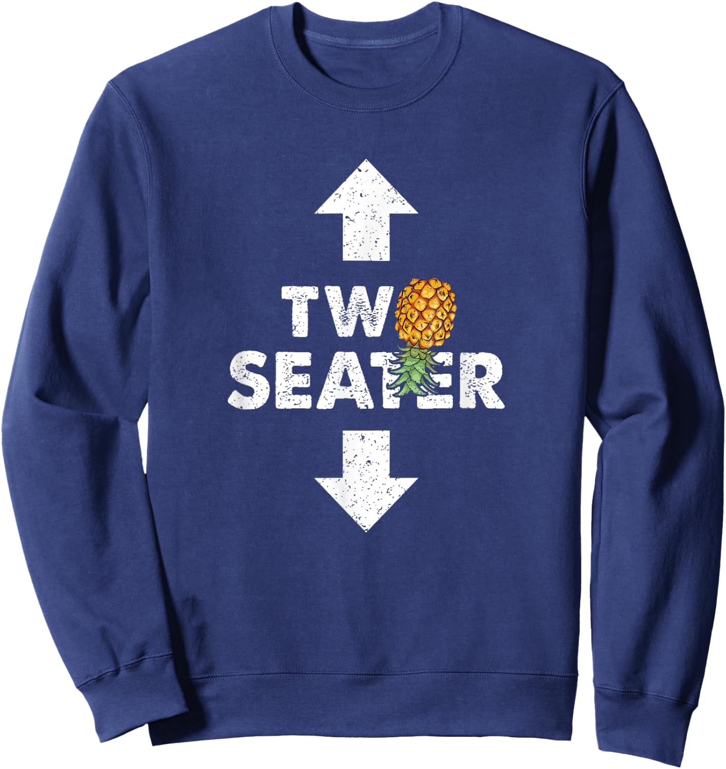 Two Seater Swinger Funny Upside Down Pineapple Swinger Sweatshirt - Sweatshirt | Navy