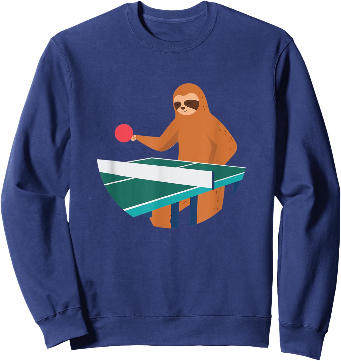 Sloth Playing Table Tennis Hobby Sports Sweatshirt - Sweatshirt | Navy