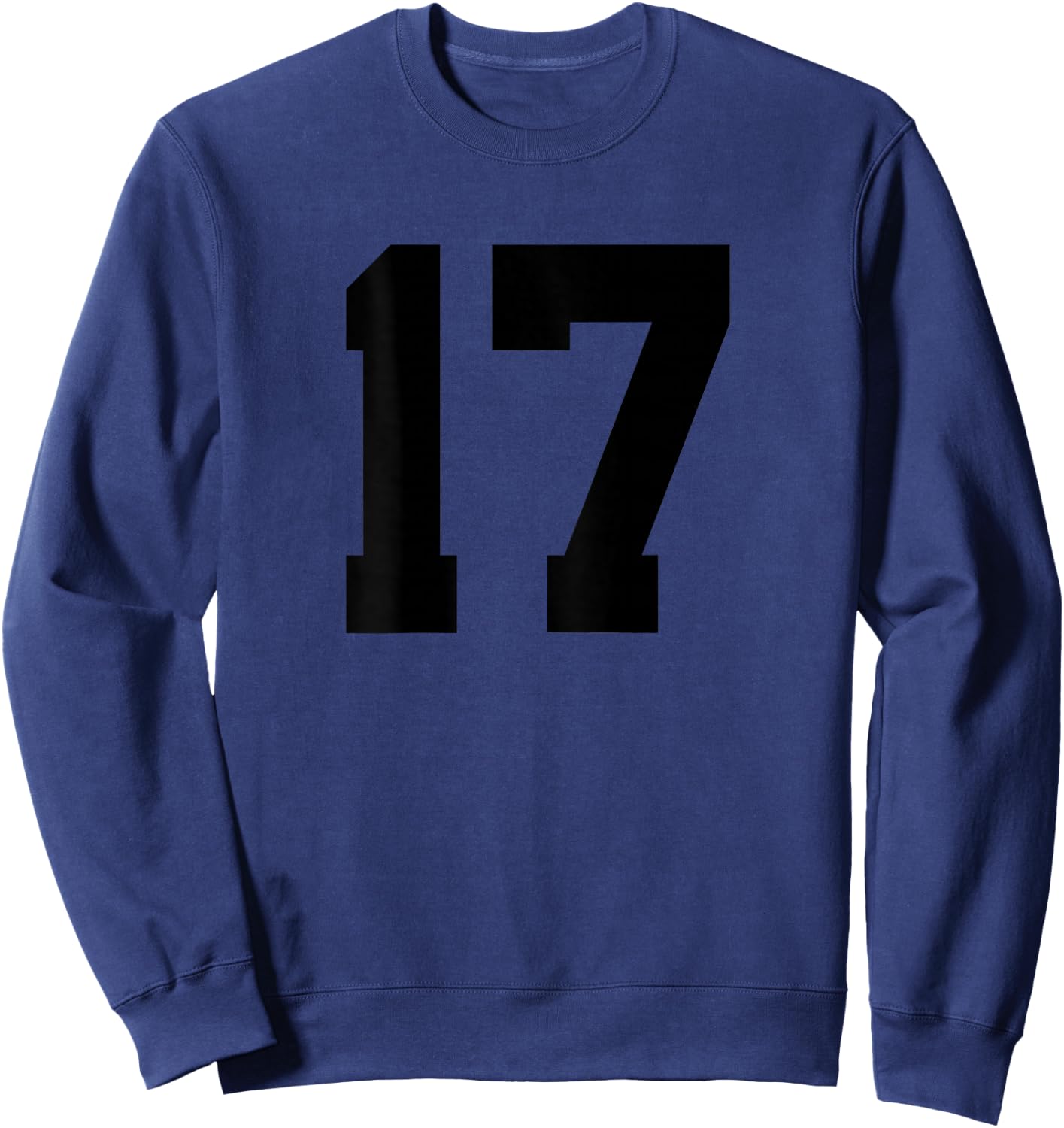 Number 17 (on Back) Sports Team Jersey Number Sweatshirt - Sweatshirt | Navy