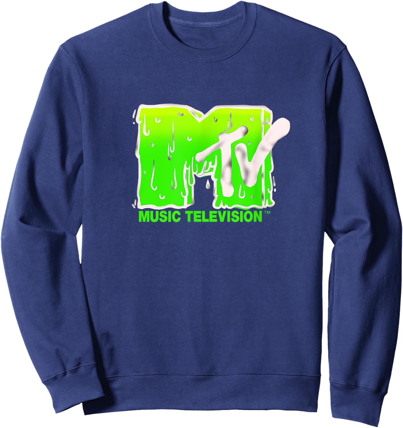 Mademark x MTV - The official MTV Logo in green liquid horror style Sweatshirt - Sweatshirt | Navy