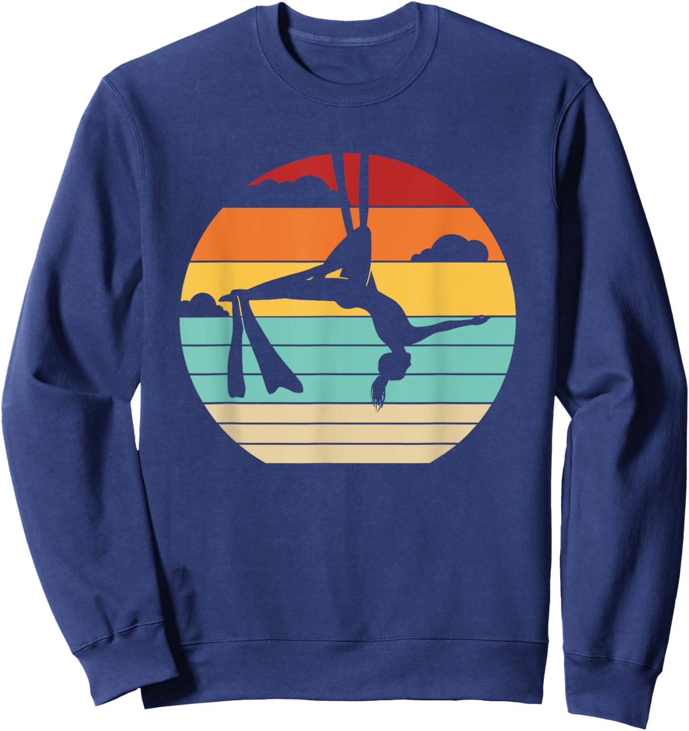 Retro Aerial Yoga Aerialist Gymnastics Dancer Aerial Silks Sweatshirt - Sweatshirt | Navy