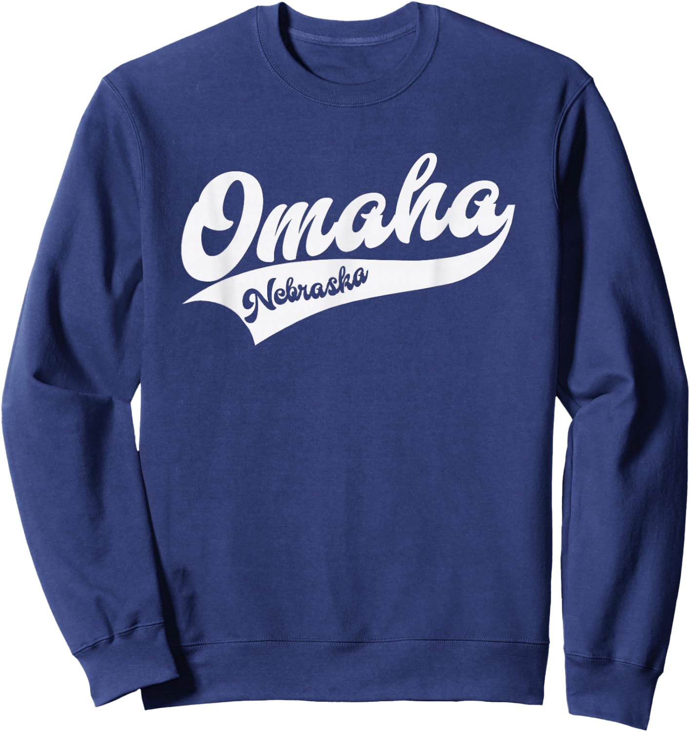 Omaha - Nebraska - Retro / Throwback Design - Classic Sweatshirt - Sweatshirt | Navy