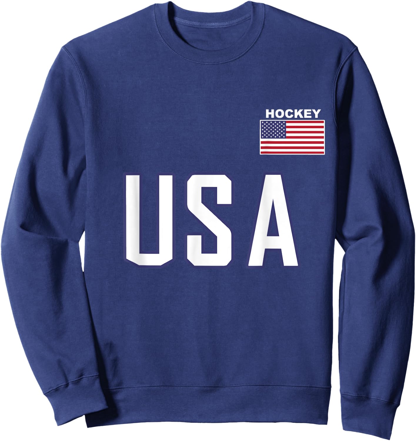 USA Flag Hockey Team Cool Player Equipment Apparel Men Women Sweatshirt - Sweatshirt | Navy
