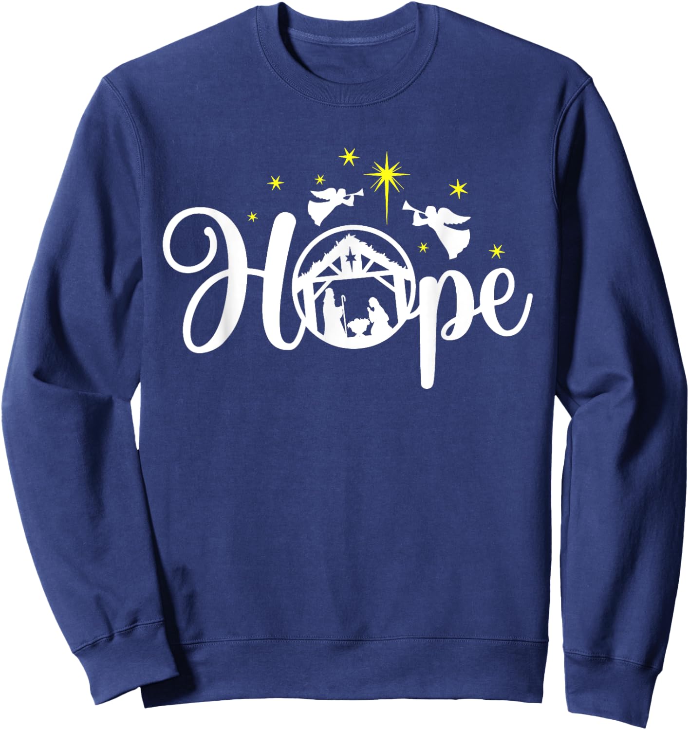 Christian Christmas Hope Jesus Nativity Scene Faith Sweatshirt - Sweatshirt | Navy