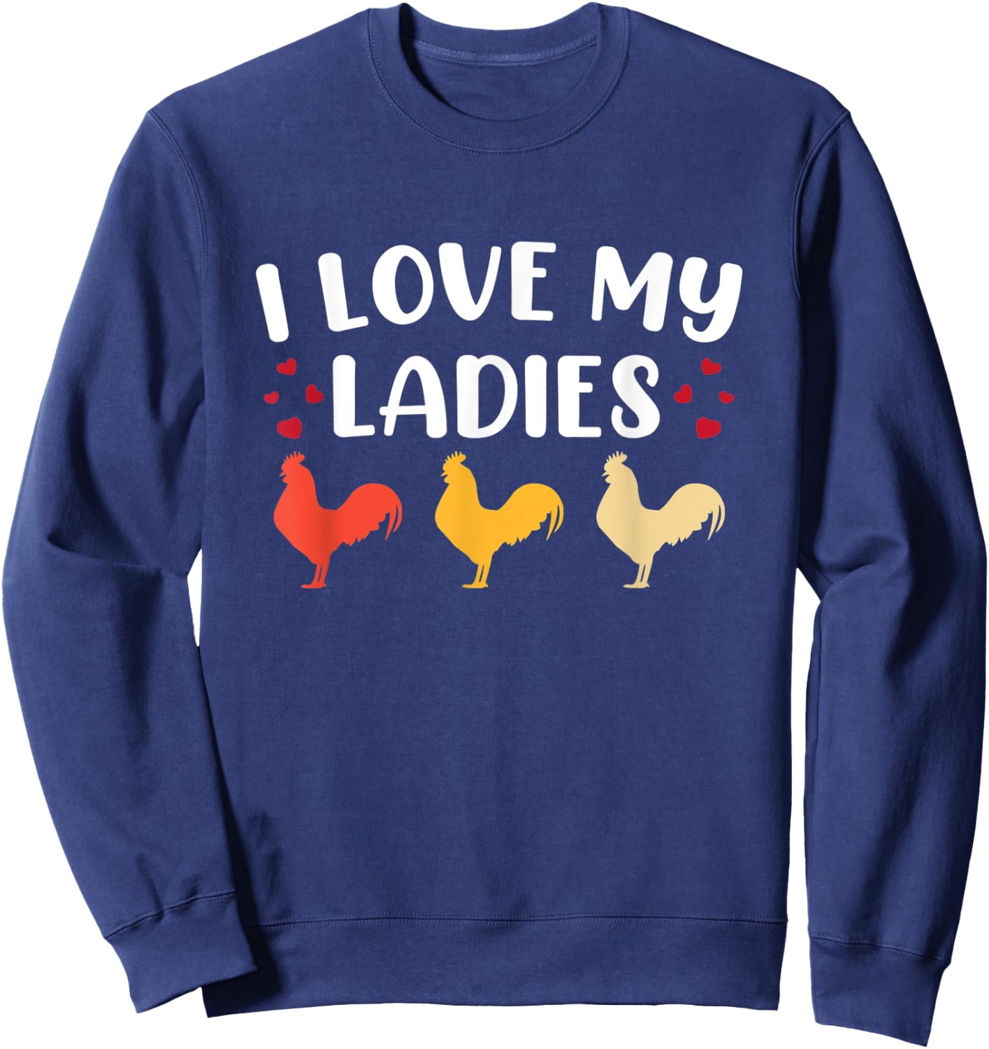 Funny Chicken Art Men Women Ladies Chicken Farmer Whisperer Sweatshirt - Sweatshirt | Navy
