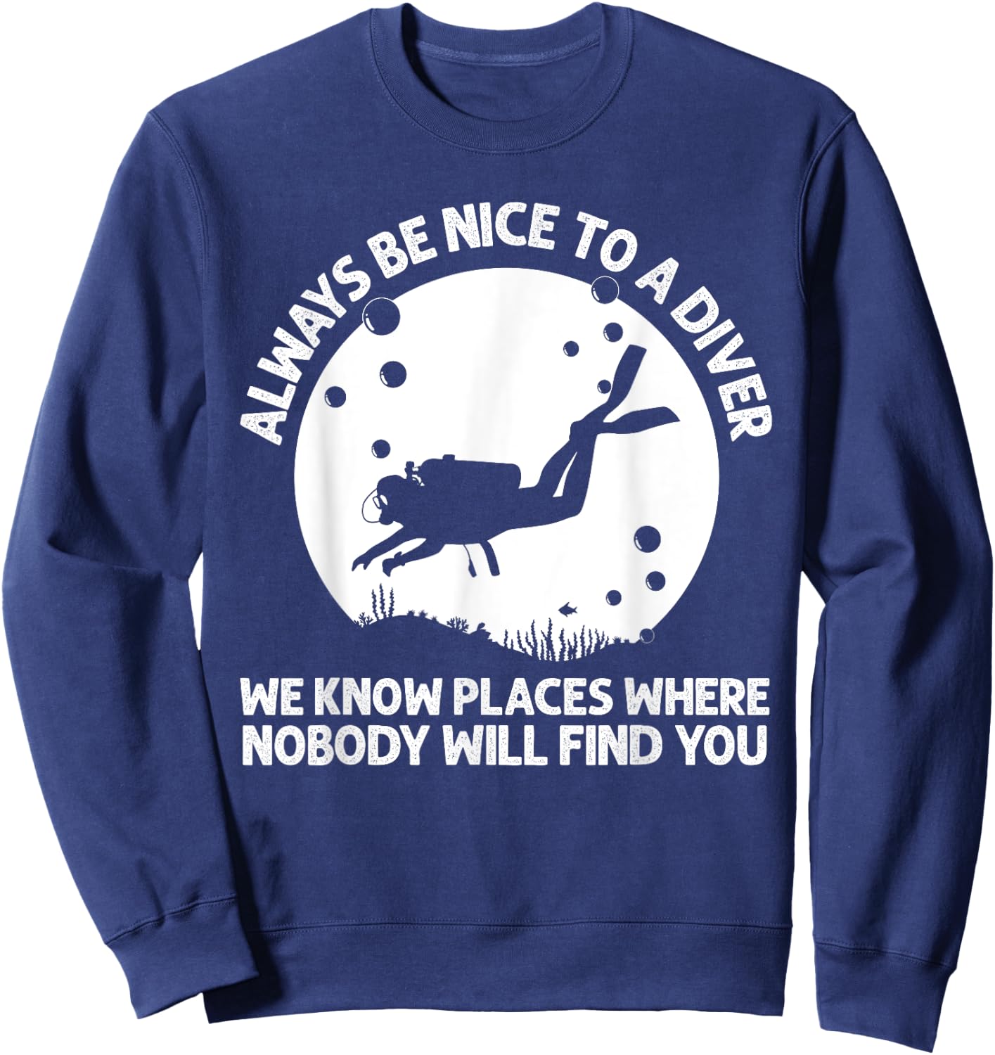 Cool Scuba Diving Women Scuba Diver Underwater Lover Sweatshirt - Sweatshirt | Navy